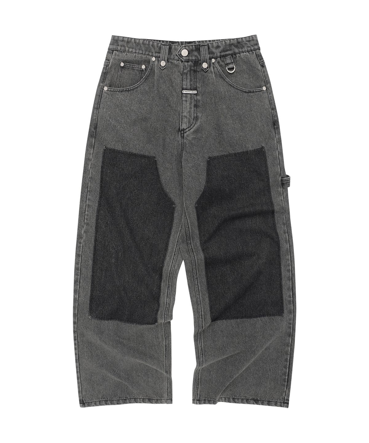 더바이닐하우스(THEVINYLHOUSE) DOUBLE KNEE DENIM PANTS BLACK