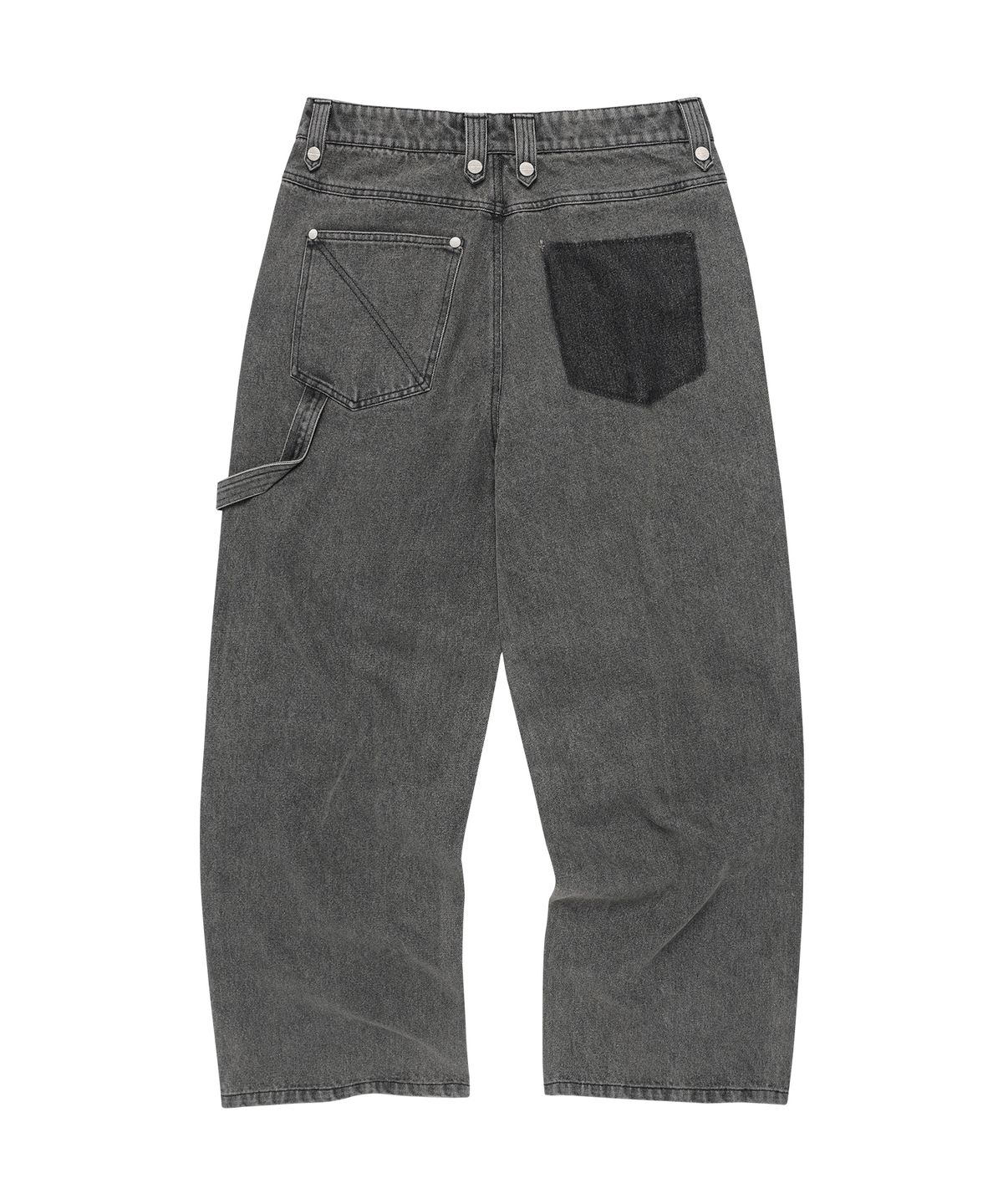 더바이닐하우스(THEVINYLHOUSE) DOUBLE KNEE DENIM PANTS BLACK
