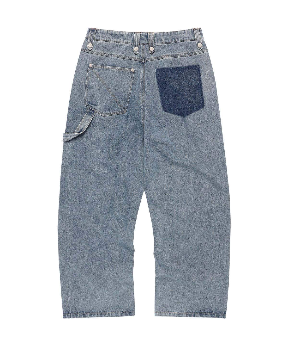 더바이닐하우스(THEVINYLHOUSE) DOUBLE KNEE DENIM PANTS LIGHT BLUE