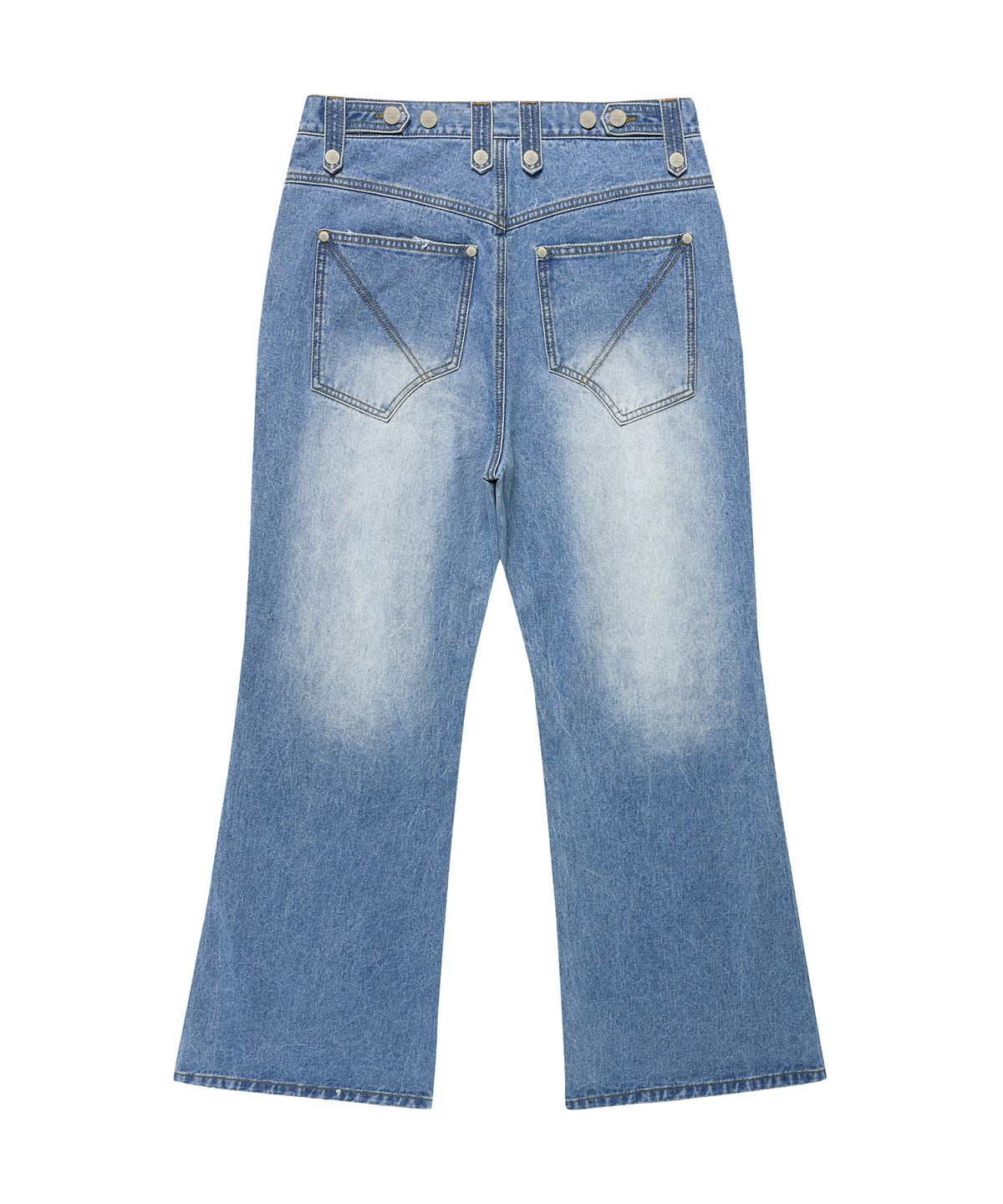 더바이닐하우스(THEVINYLHOUSE) DESTROYED BOOTS CUT DENIM PANTS LIGHT BLUE