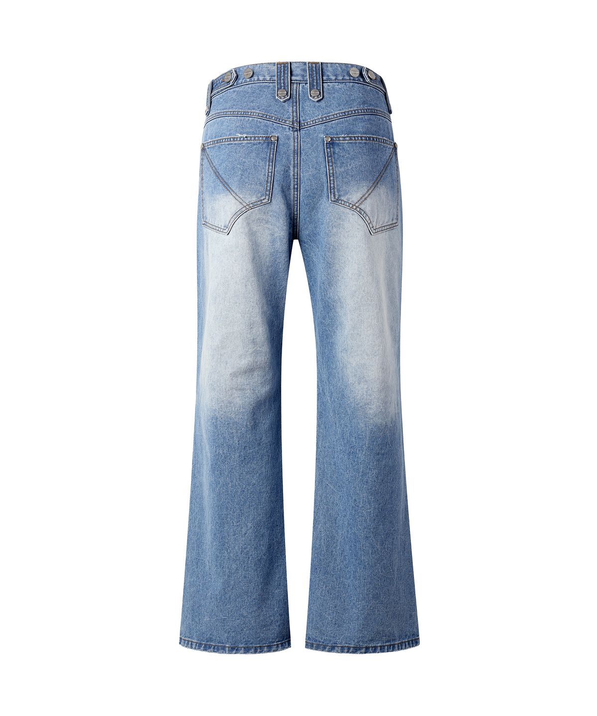 더바이닐하우스(THEVINYLHOUSE) DESTROYED BOOTS CUT DENIM PANTS LIGHT BLUE