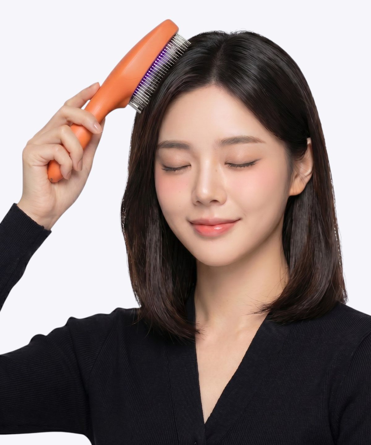 펄케어(PEARLCARE) 두피 마사지기 관리기 브러쉬 EMS 음이온 터치뷰티 오렌지