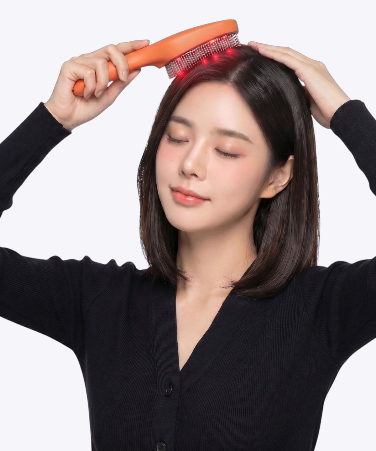 펄케어(PEARLCARE) 두피 마사지기 관리기 브러쉬 EMS 음이온 터치뷰티 오렌지