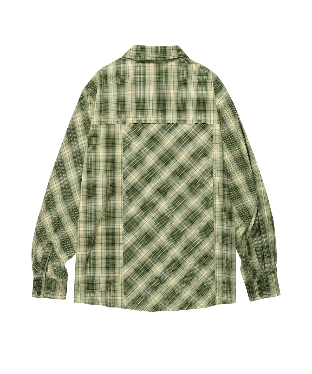 더바이닐하우스(THEVINYLHOUSE) UNBALANCE CHECK SHIRTS GREEN