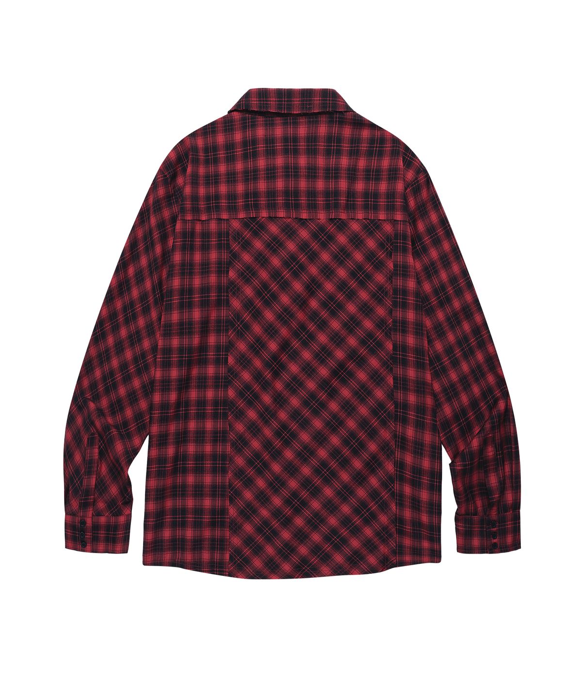 더바이닐하우스(THEVINYLHOUSE) UNBALANCE CHECK SHIRTS RED