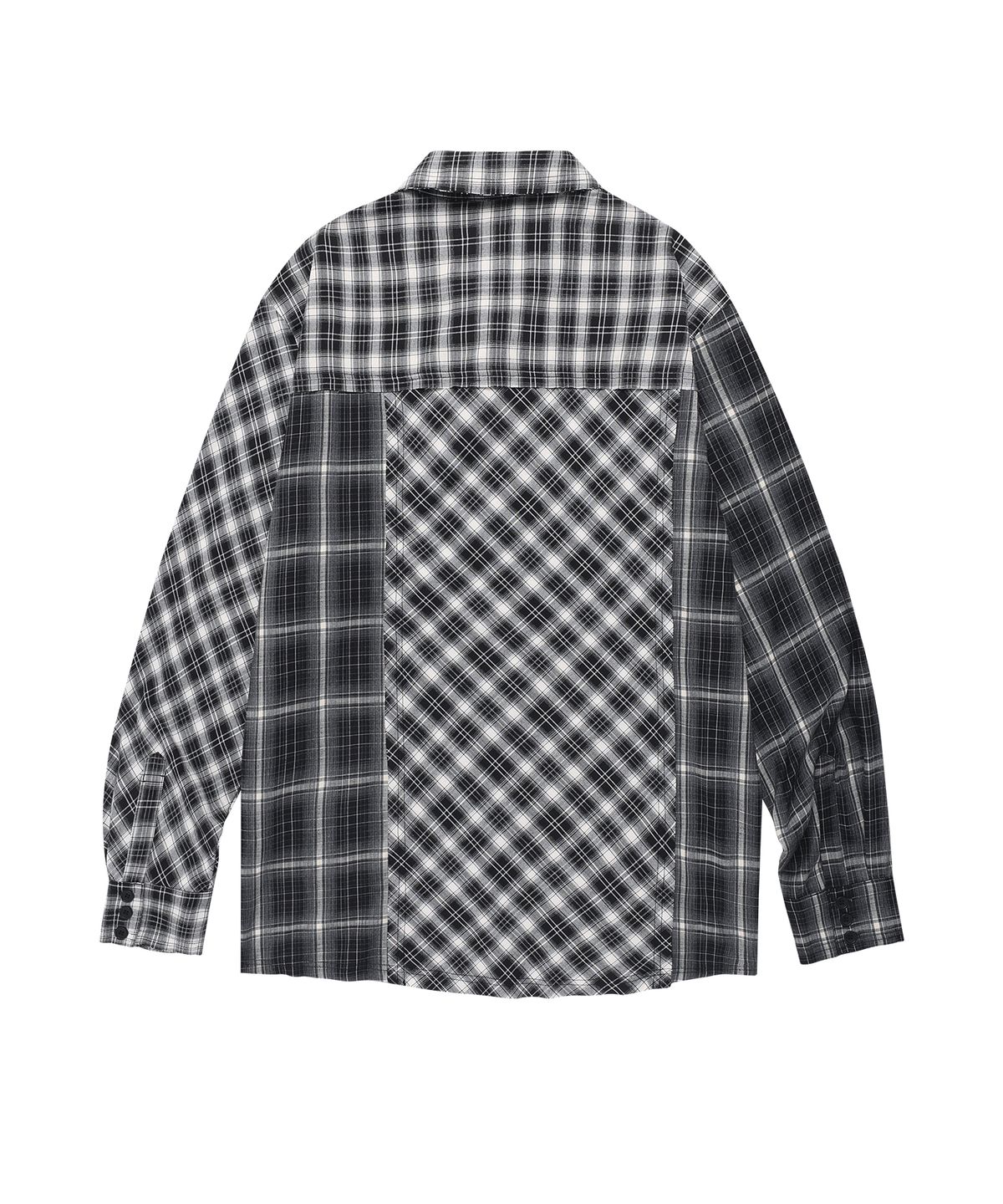 더바이닐하우스(THEVINYLHOUSE) UNBALANCE CHECK SHIRTS BLACK