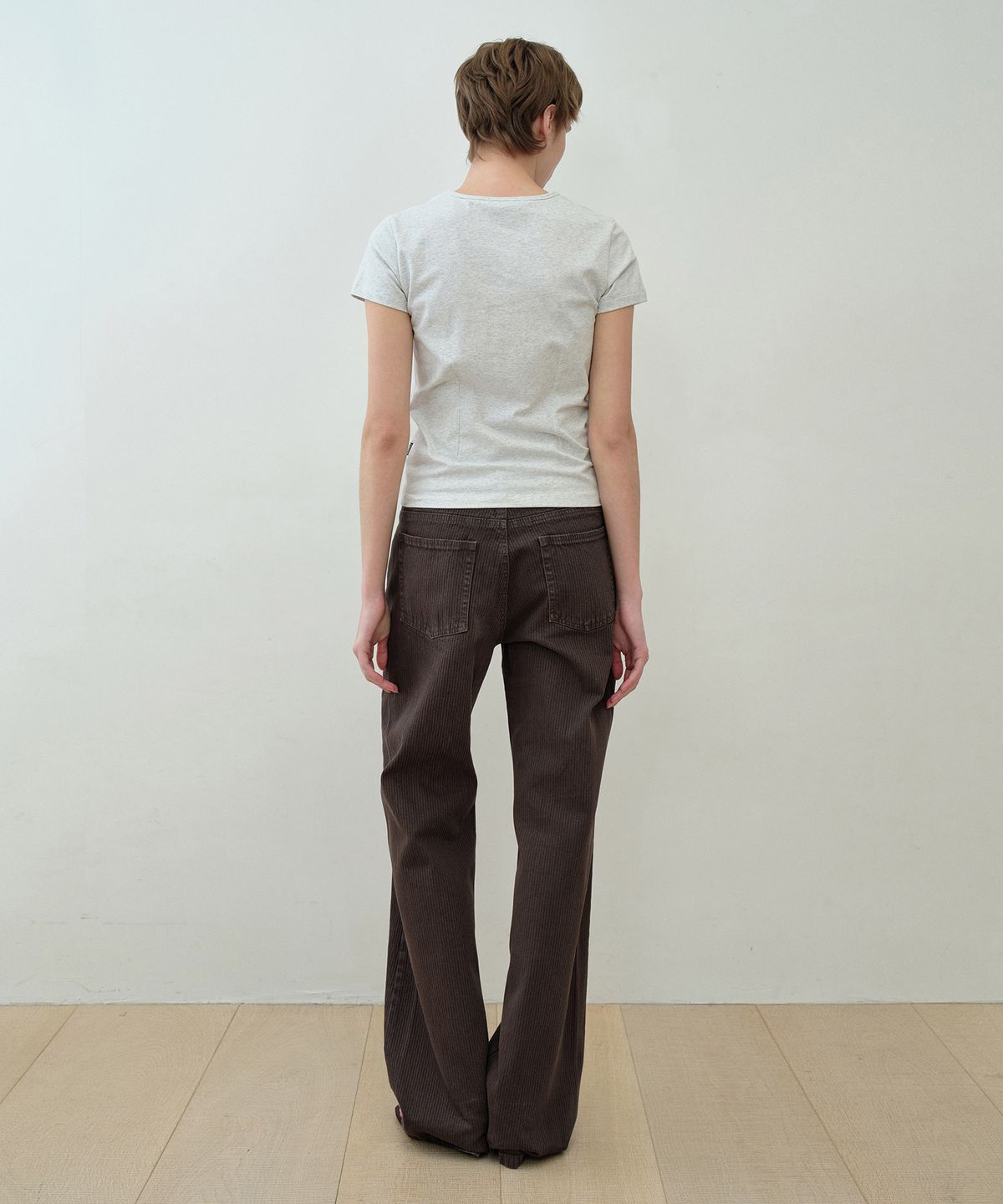 시메트릭 퍼센트(SYMMETRICPERCENT) Straight-leg Stripe Jeans / Brown