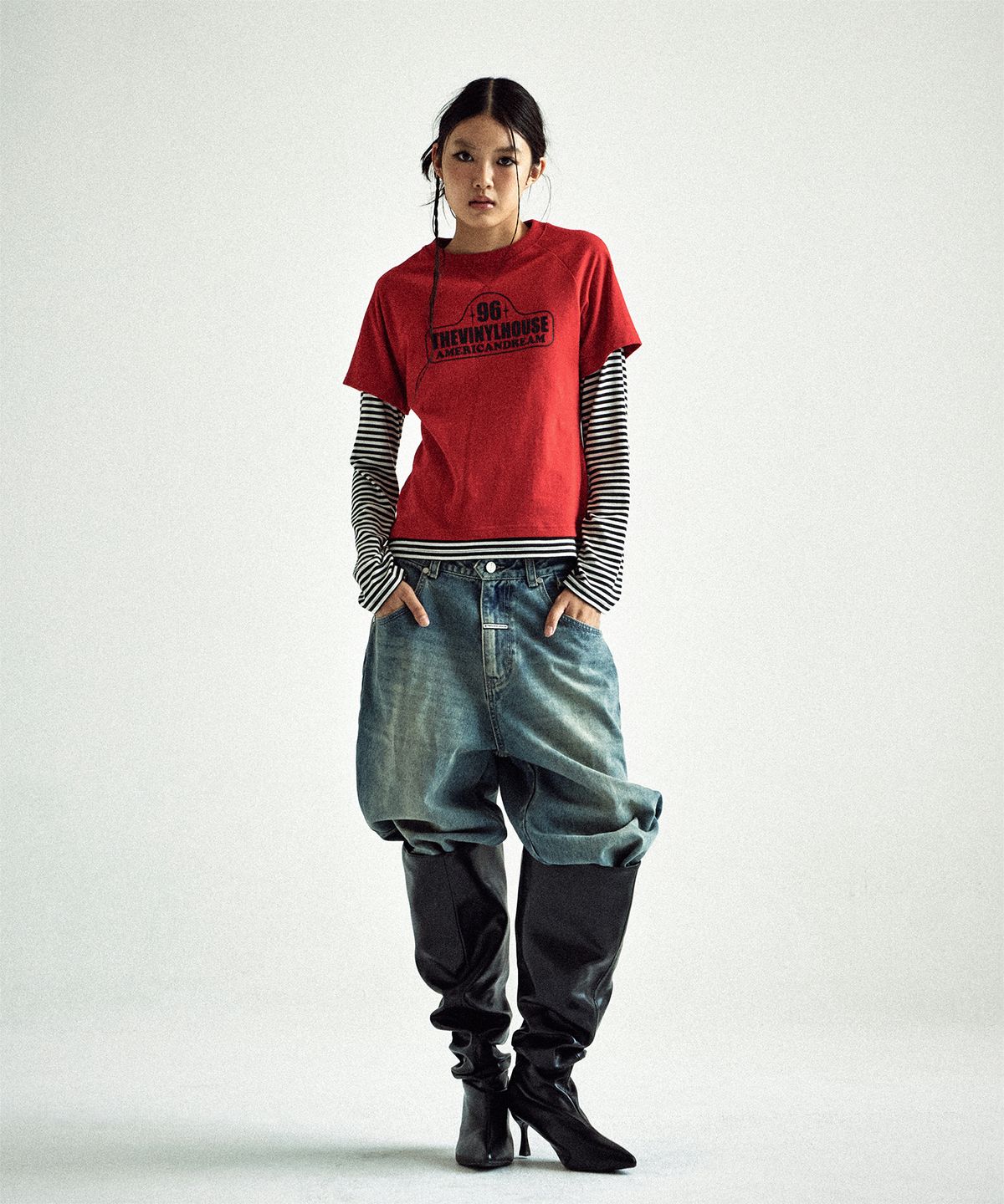 더바이닐하우스(THEVINYLHOUSE) 96 LAYERED LS TEE RED