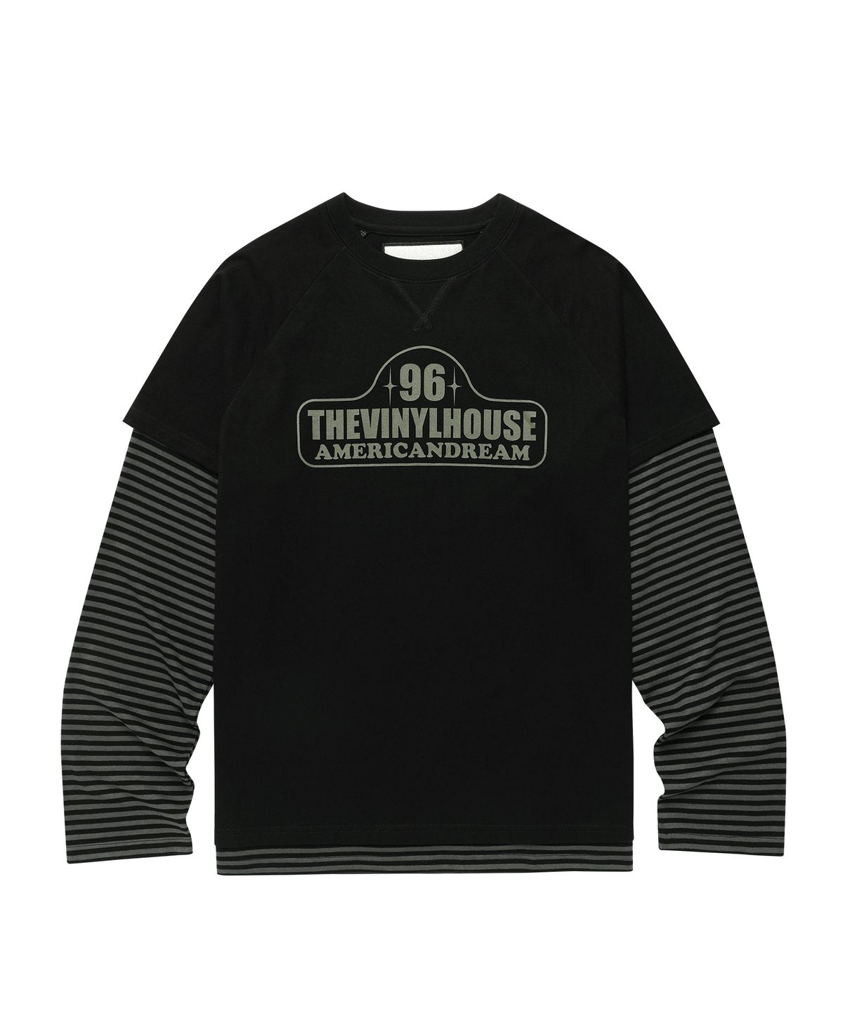 더바이닐하우스(THEVINYLHOUSE) 96 LAYERED LS TEE BLACK