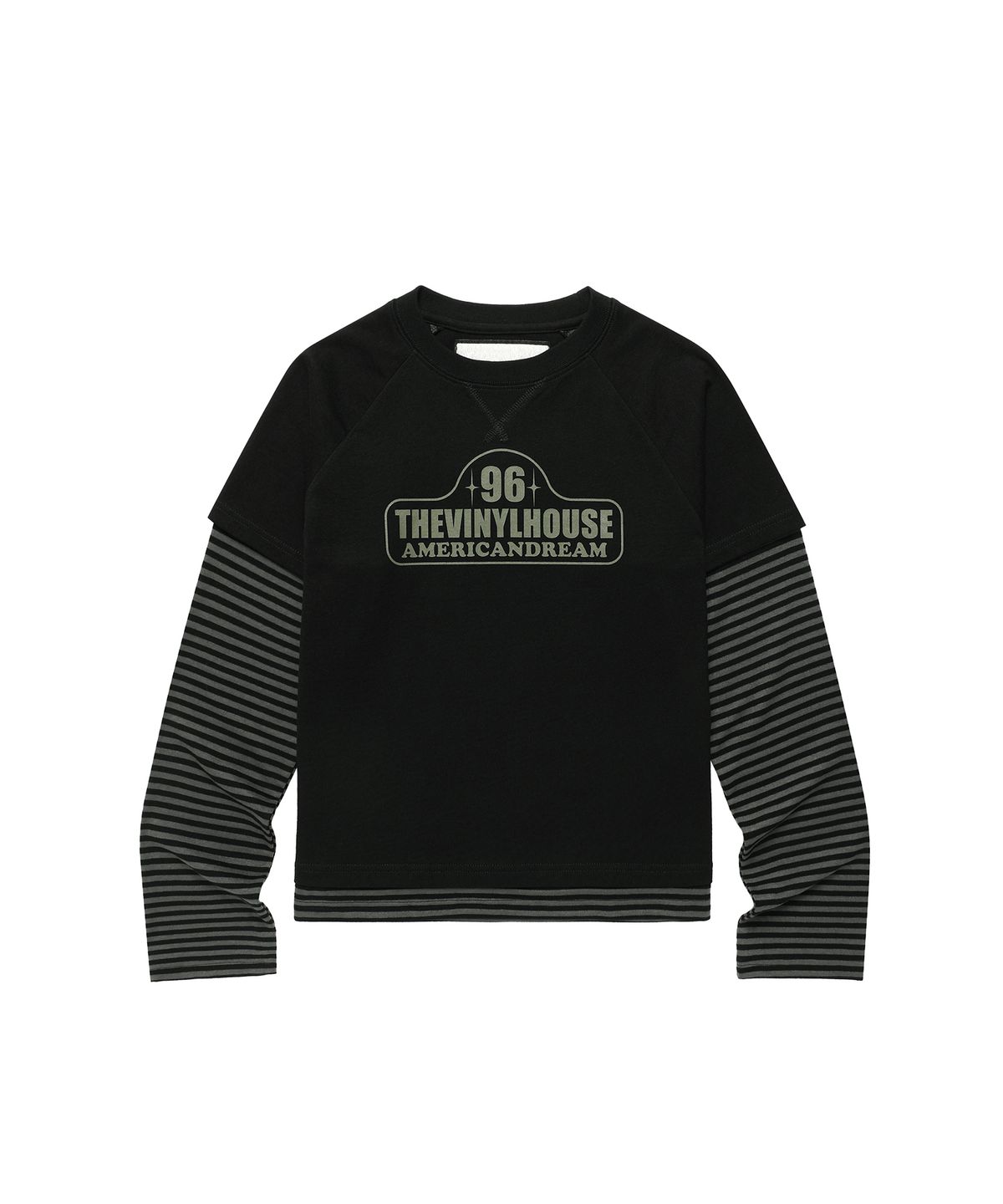 더바이닐하우스(THEVINYLHOUSE) 96 LAYERED LS TEE BLACK