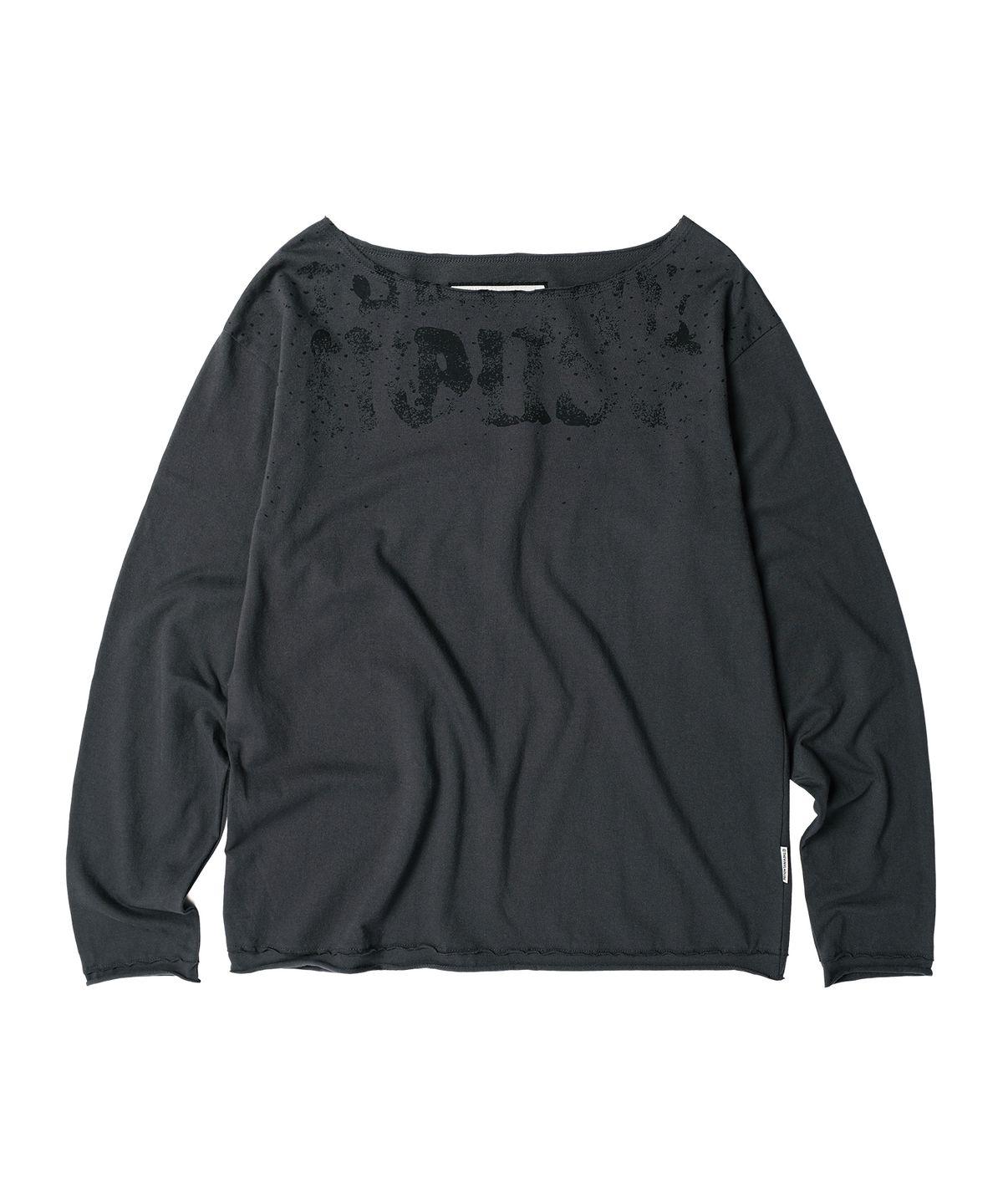 더바이닐하우스(THEVINYLHOUSE) LOOSE FIT UNBALANCE LS TEE(W) CHARCOAL