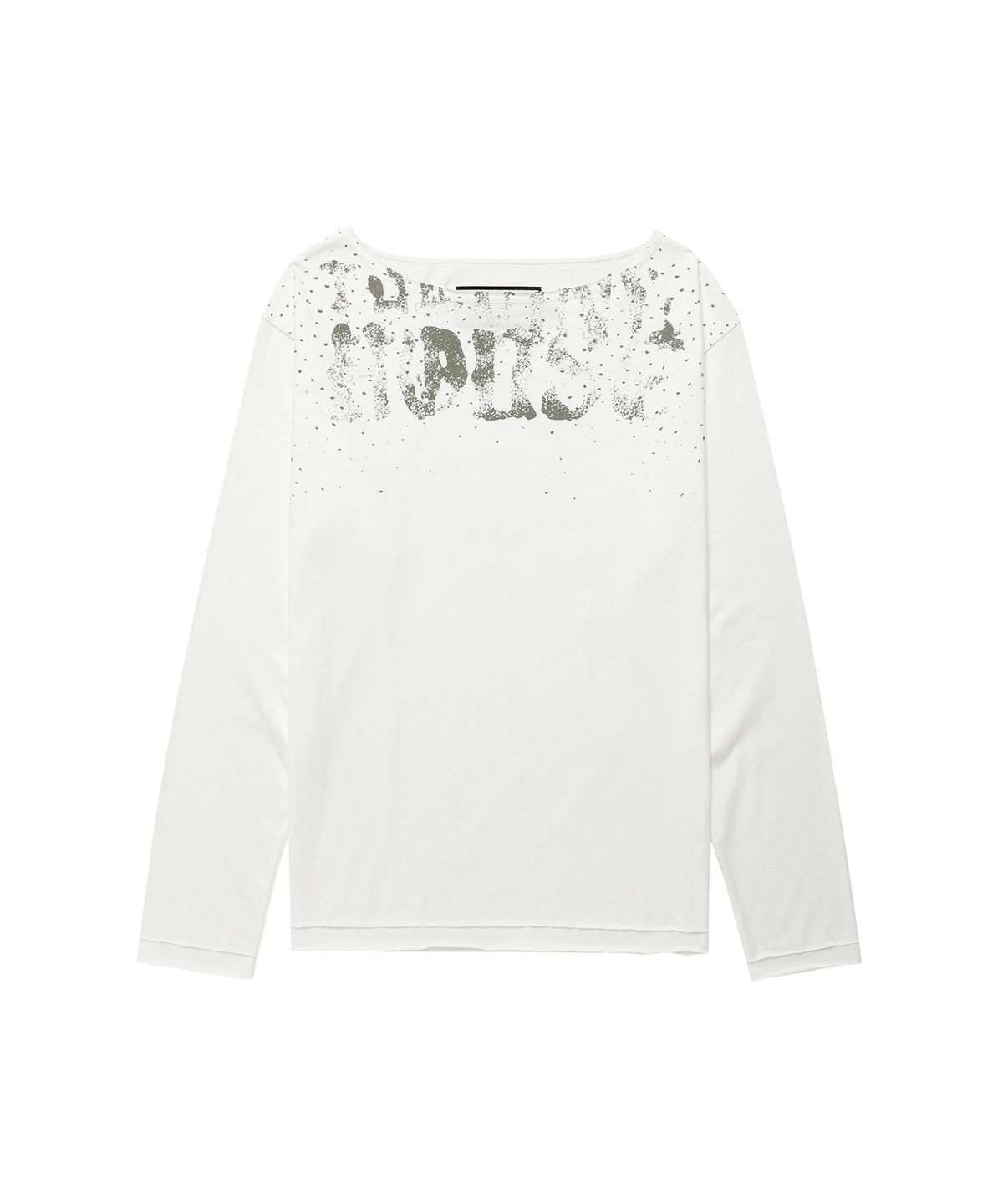 더바이닐하우스(THEVINYLHOUSE) LOOSE FIT UNBALANCE LS TEE(W) WHITE