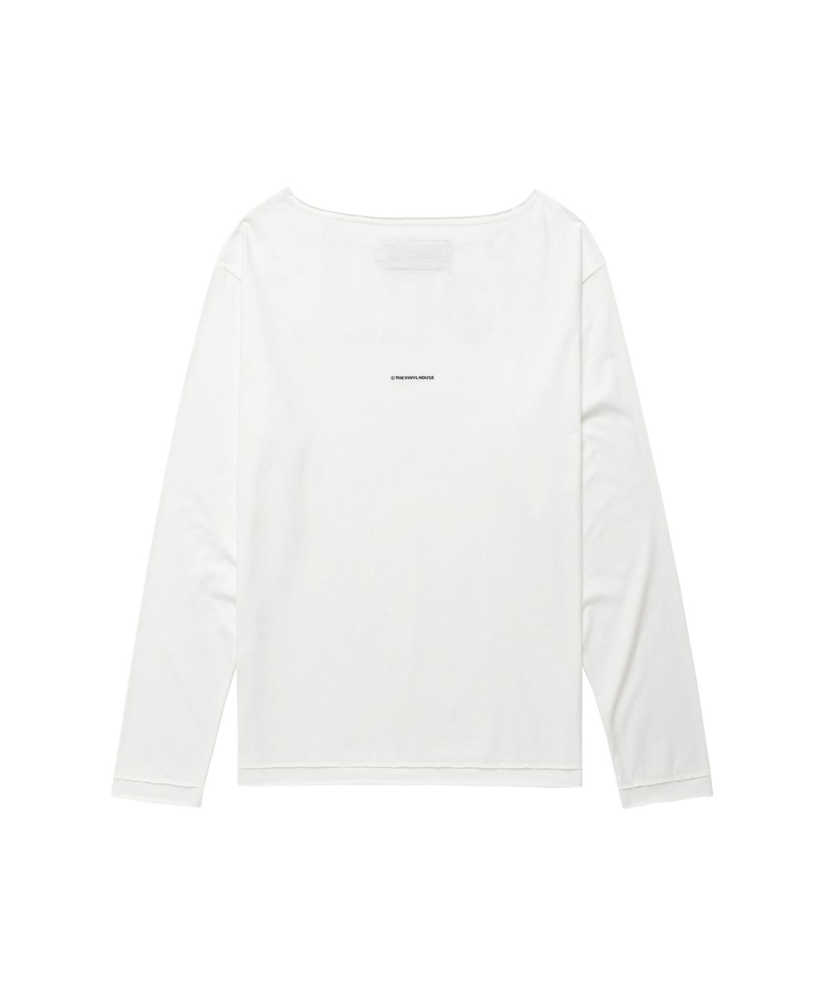 더바이닐하우스(THEVINYLHOUSE) LOOSE FIT UNBALANCE LS TEE(W) WHITE