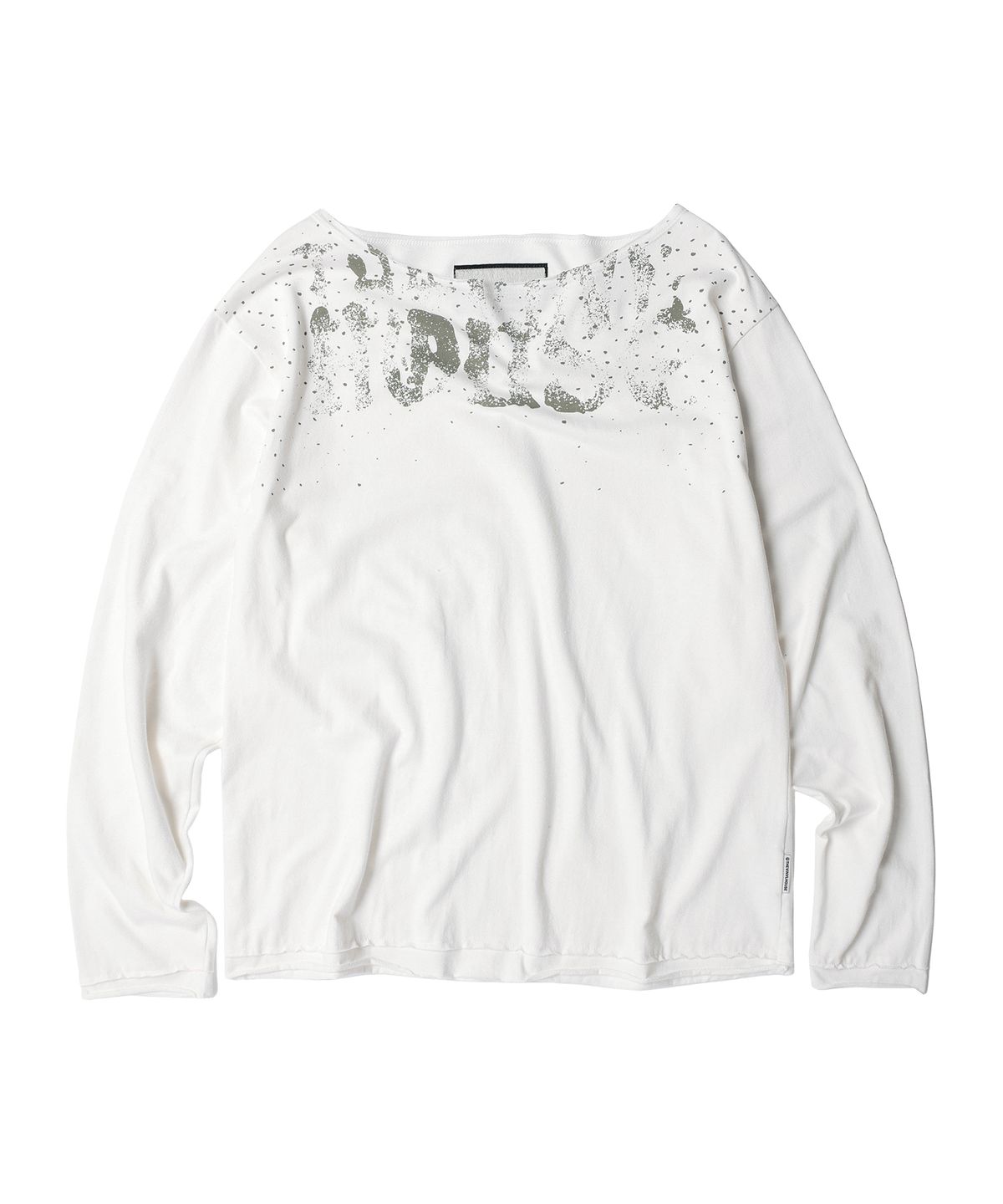 더바이닐하우스(THEVINYLHOUSE) LOOSE FIT UNBALANCE LS TEE(W) WHITE