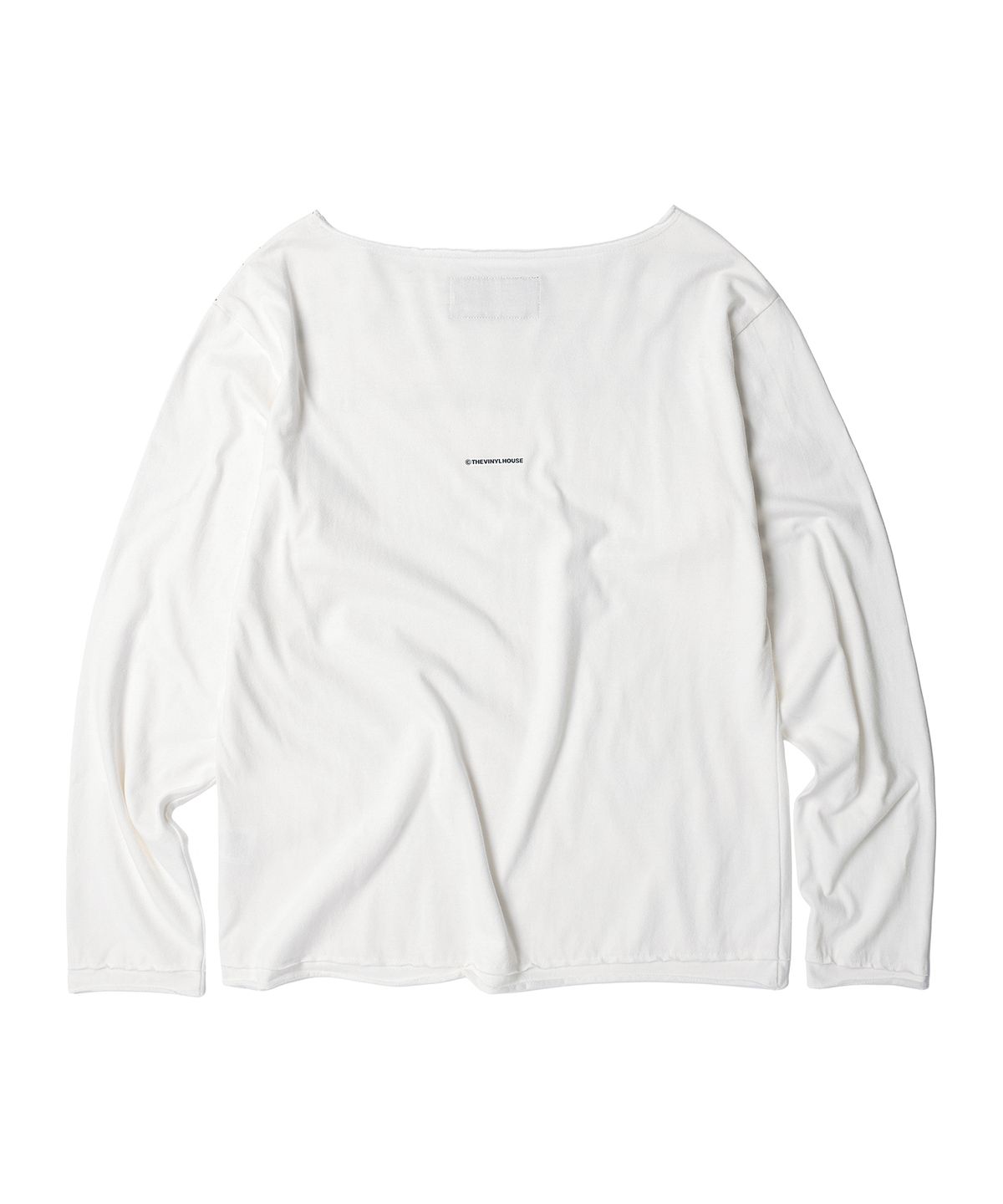 더바이닐하우스(THEVINYLHOUSE) LOOSE FIT UNBALANCE LS TEE(W) WHITE