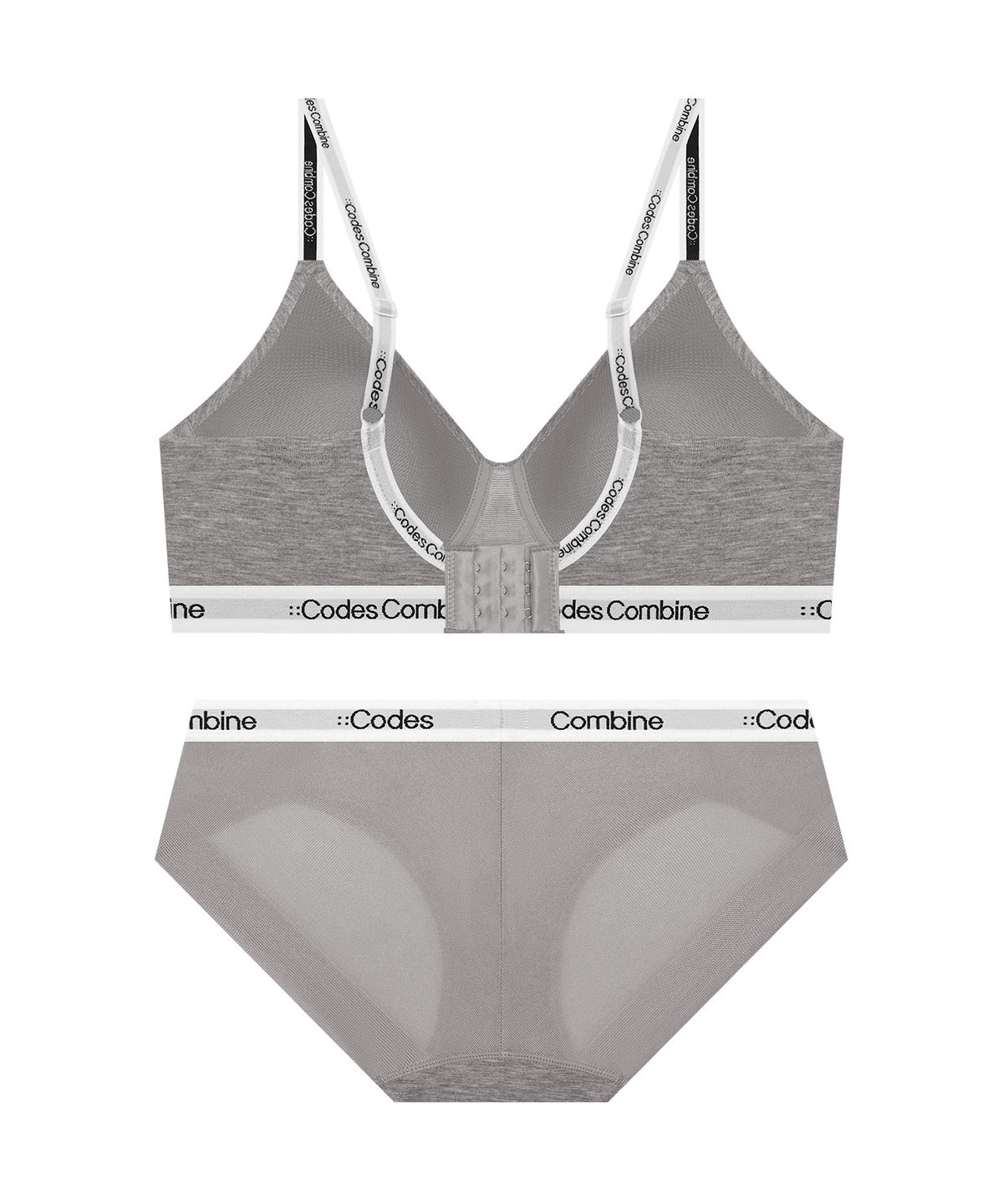 코데즈컴바인 이너웨어(CODES COMBINE INNERWEAR) 모달 플렉서블 노와이어 브라팬티세트_멜란지