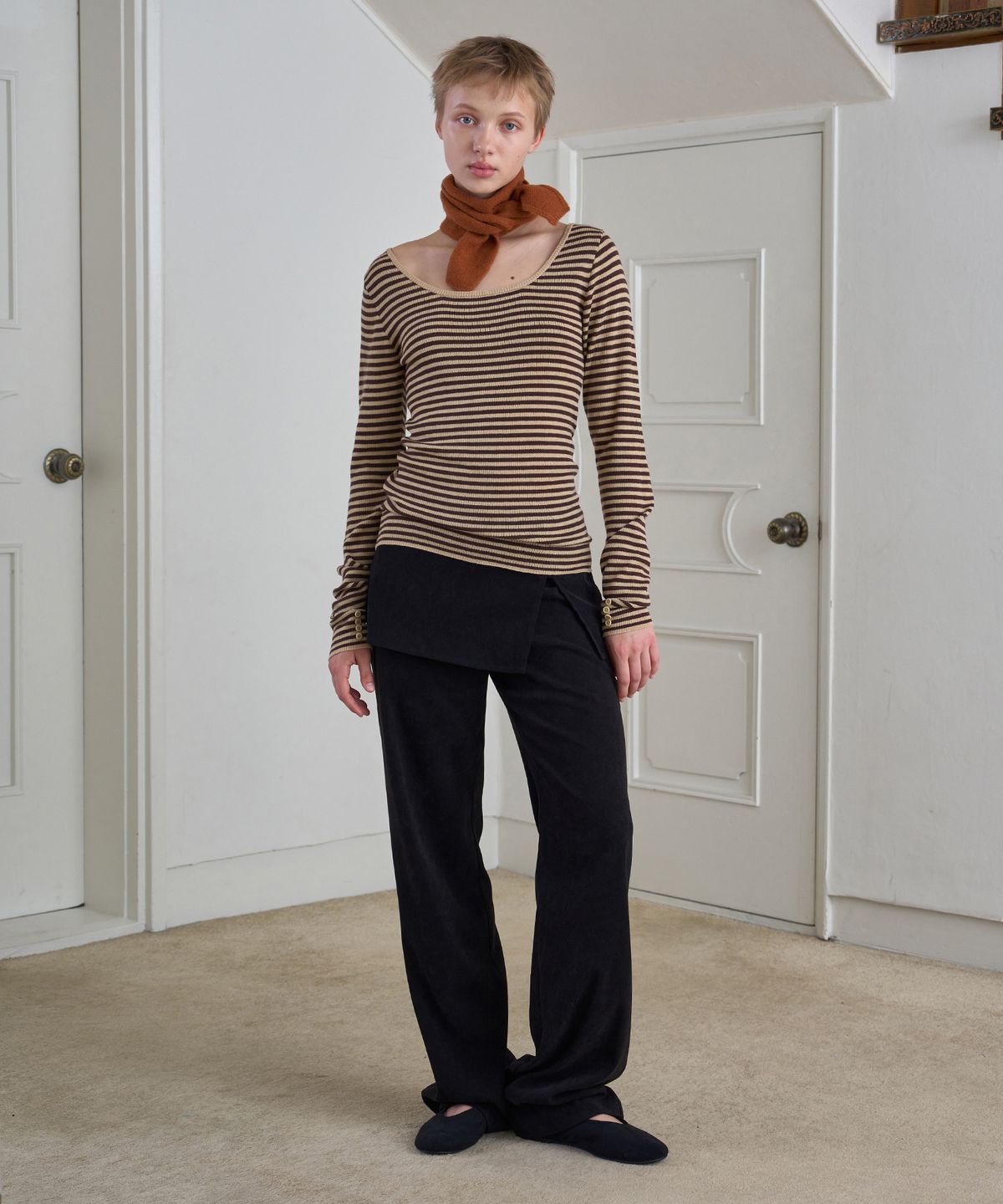 시메트릭 퍼센트(SYMMETRICPERCENT) Stripe 2-way Knit / Butter