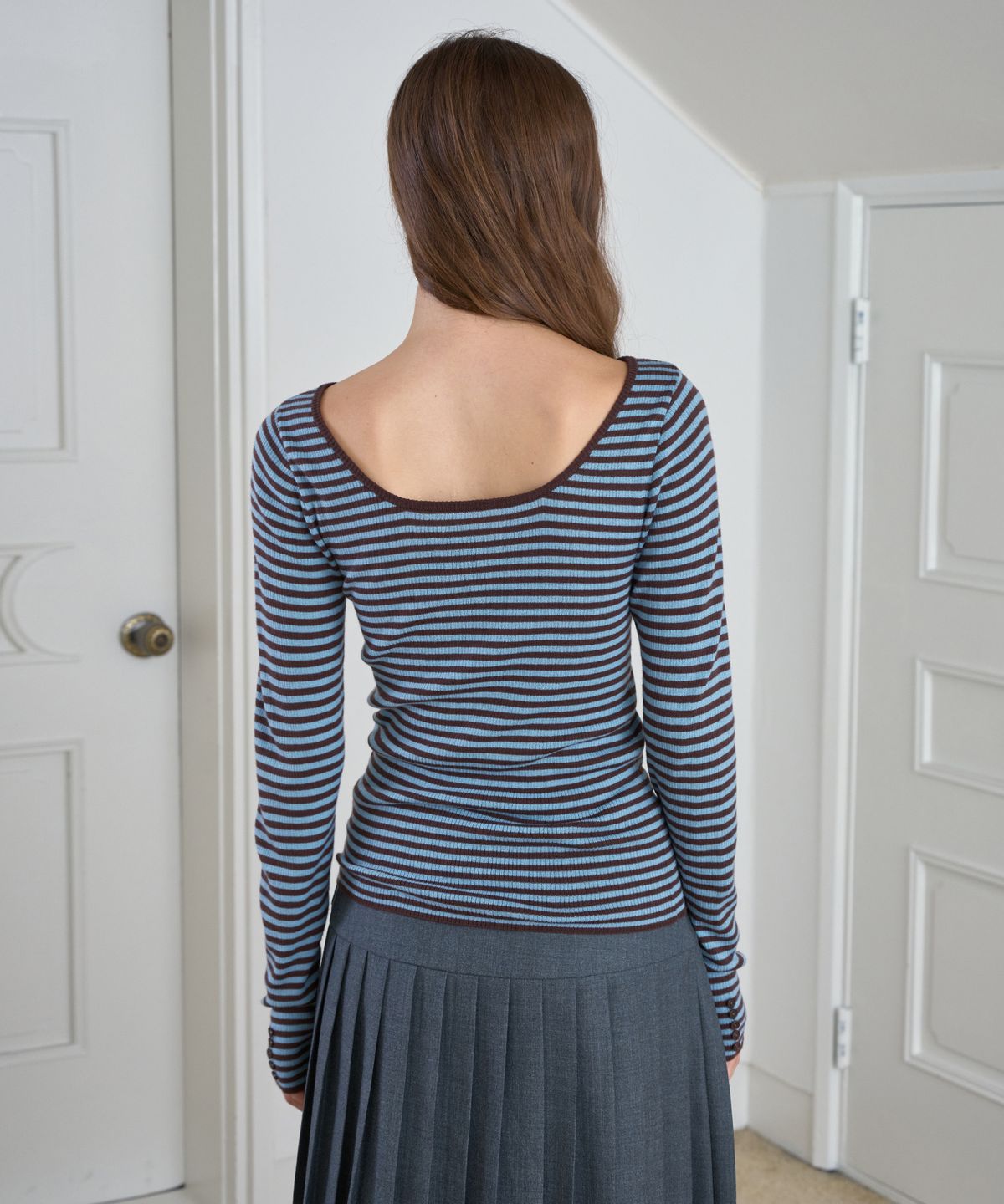 시메트릭 퍼센트(SYMMETRICPERCENT) Stripe 2-way Knit / Blue