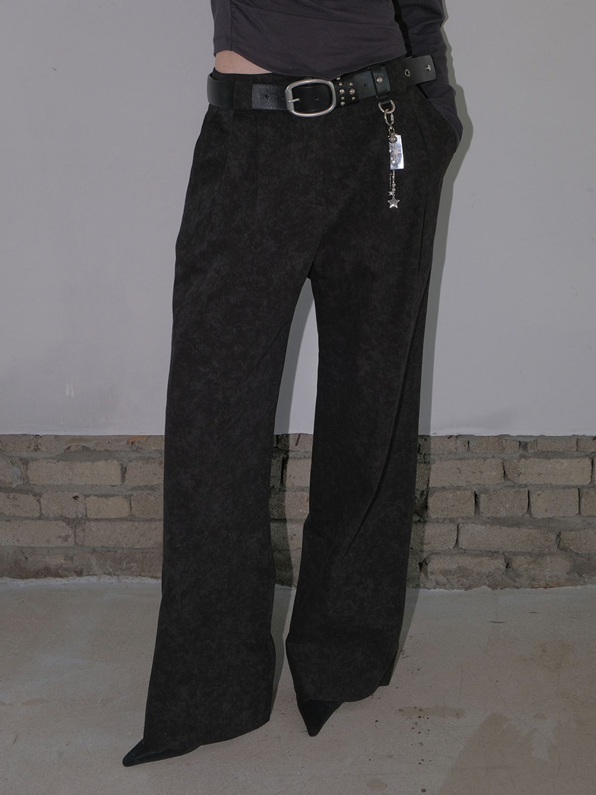 에트몽(ETMON) Vintage Pattern Pants, Black