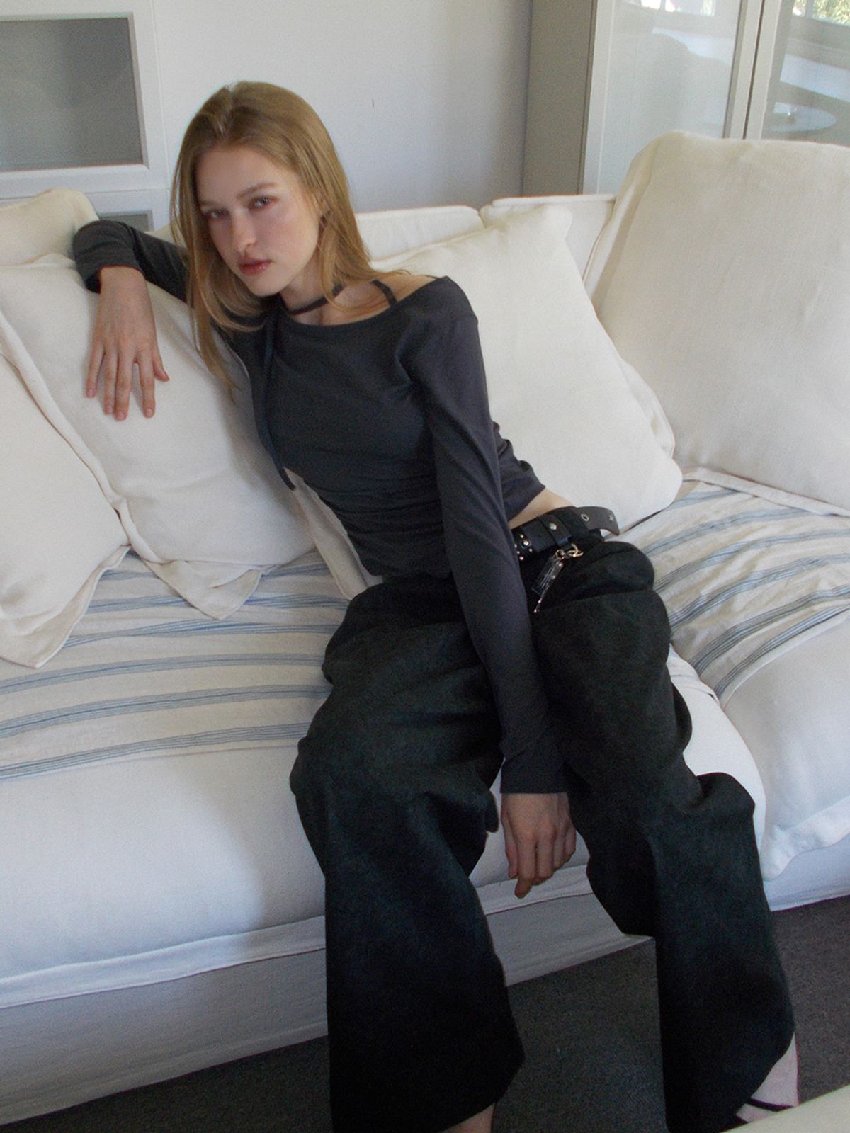 에트몽(ETMON) Vintage Pattern Pants, Black