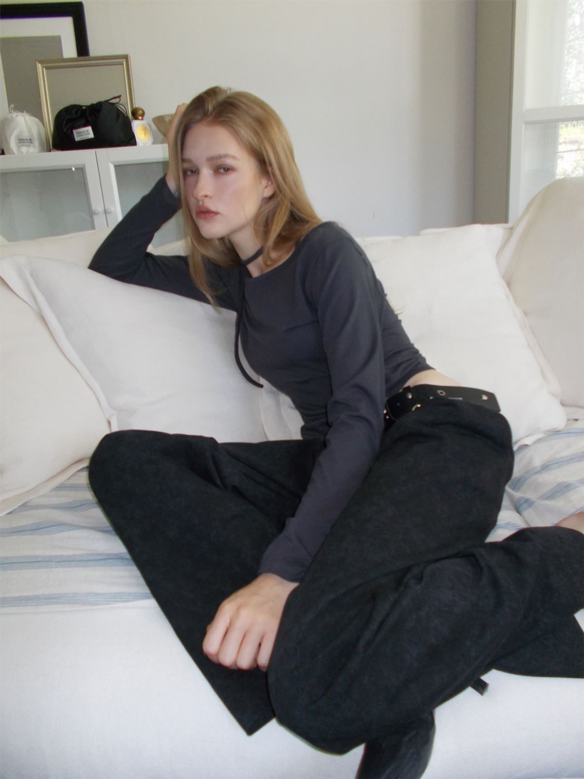 에트몽(ETMON) Vintage Pattern Pants, Black