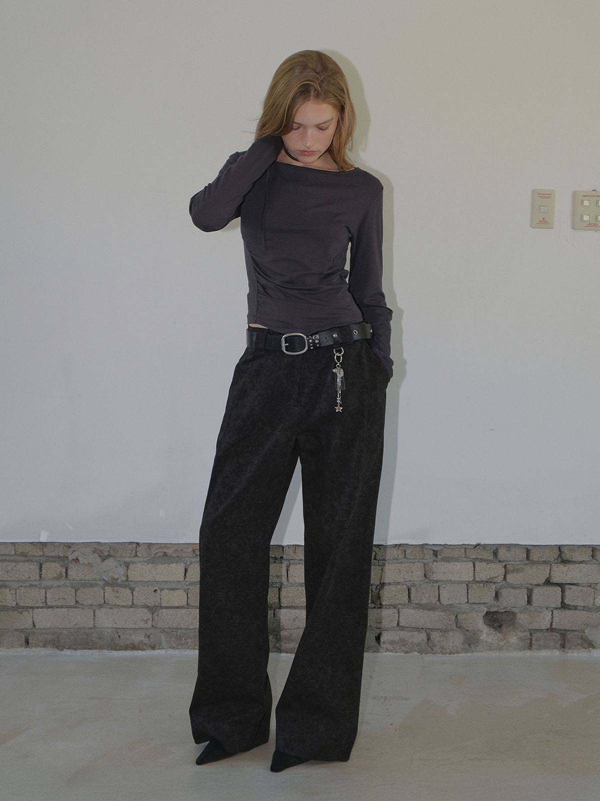 에트몽(ETMON) Vintage Pattern Pants, Black
