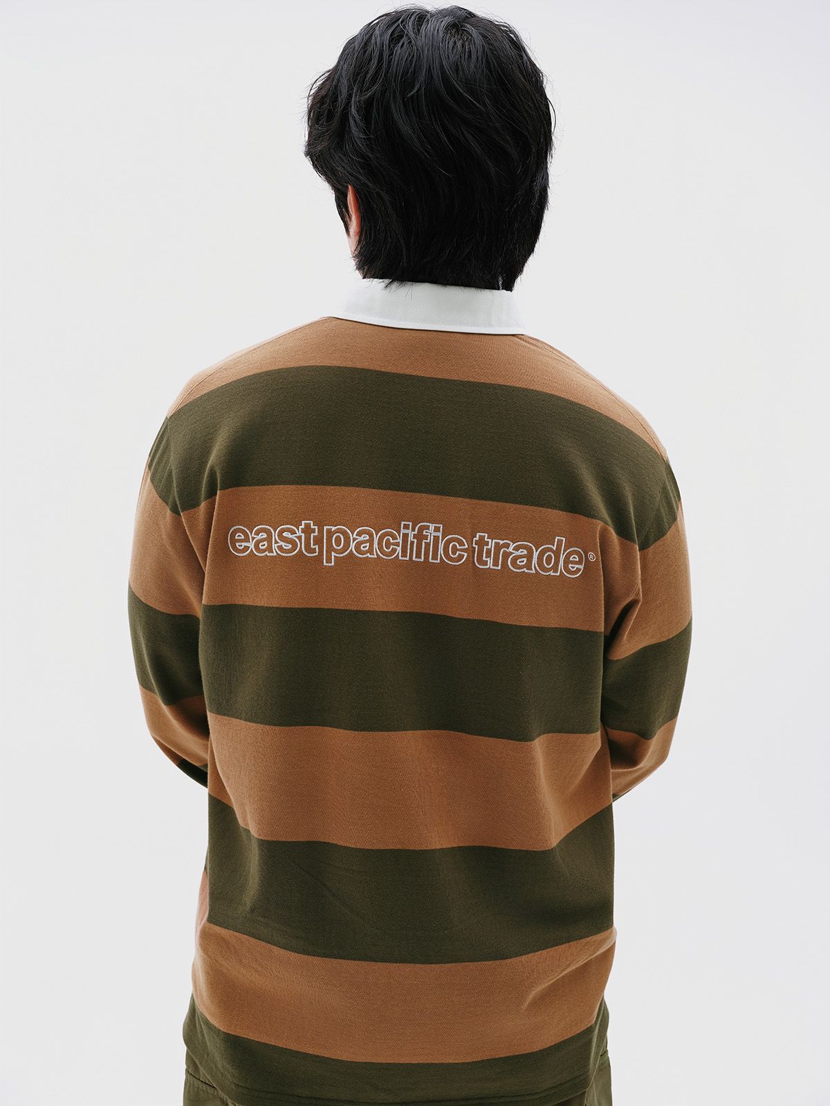 이피티(EPT) STRIPED RUGBY SHIRT (KHAKI)