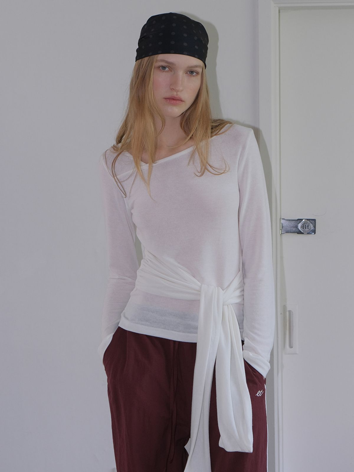 에트몽(ETMON) Lined Track Pants, Wine