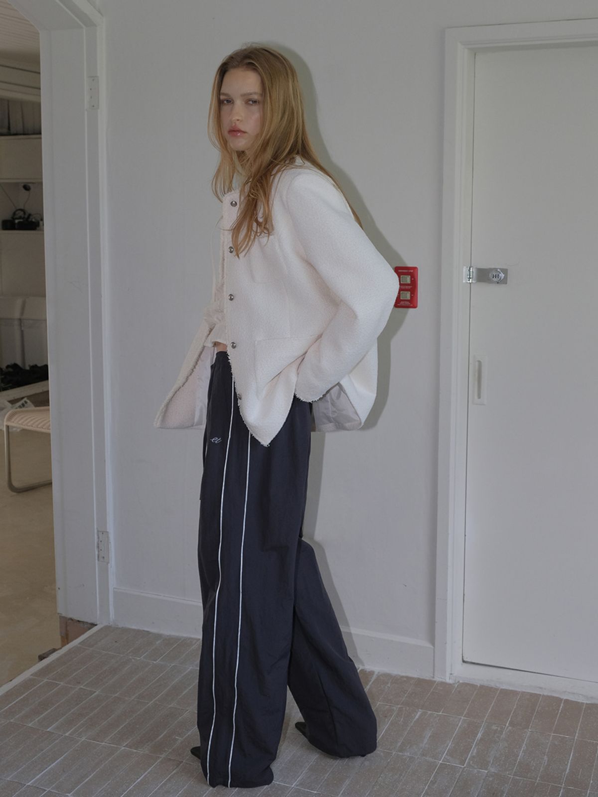 에트몽(ETMON) Lined Track Pants, Navy