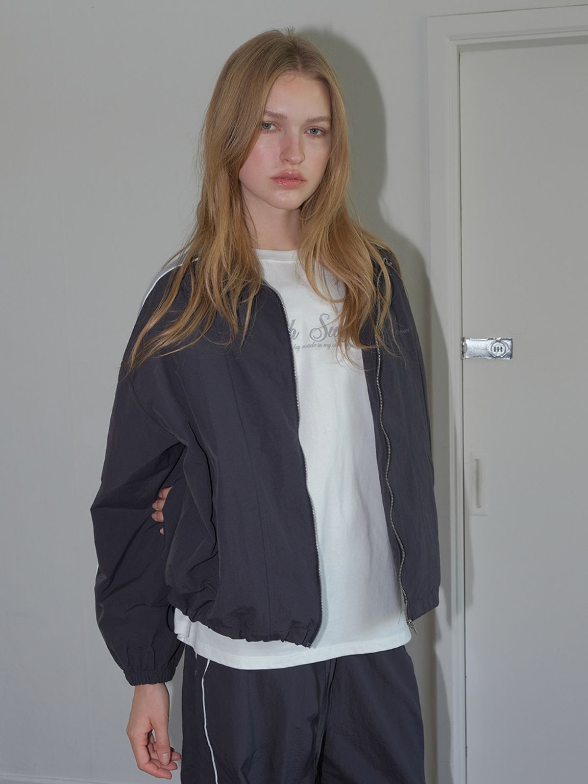 에트몽(ETMON) Lined Track Pants, Navy
