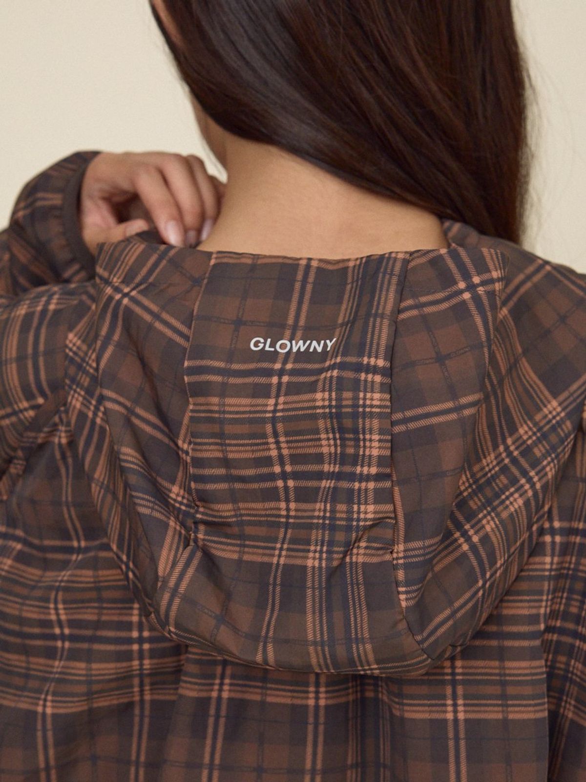 글로니(GLOWNY) CHECKMATE WINDBREAKER (BROWN)