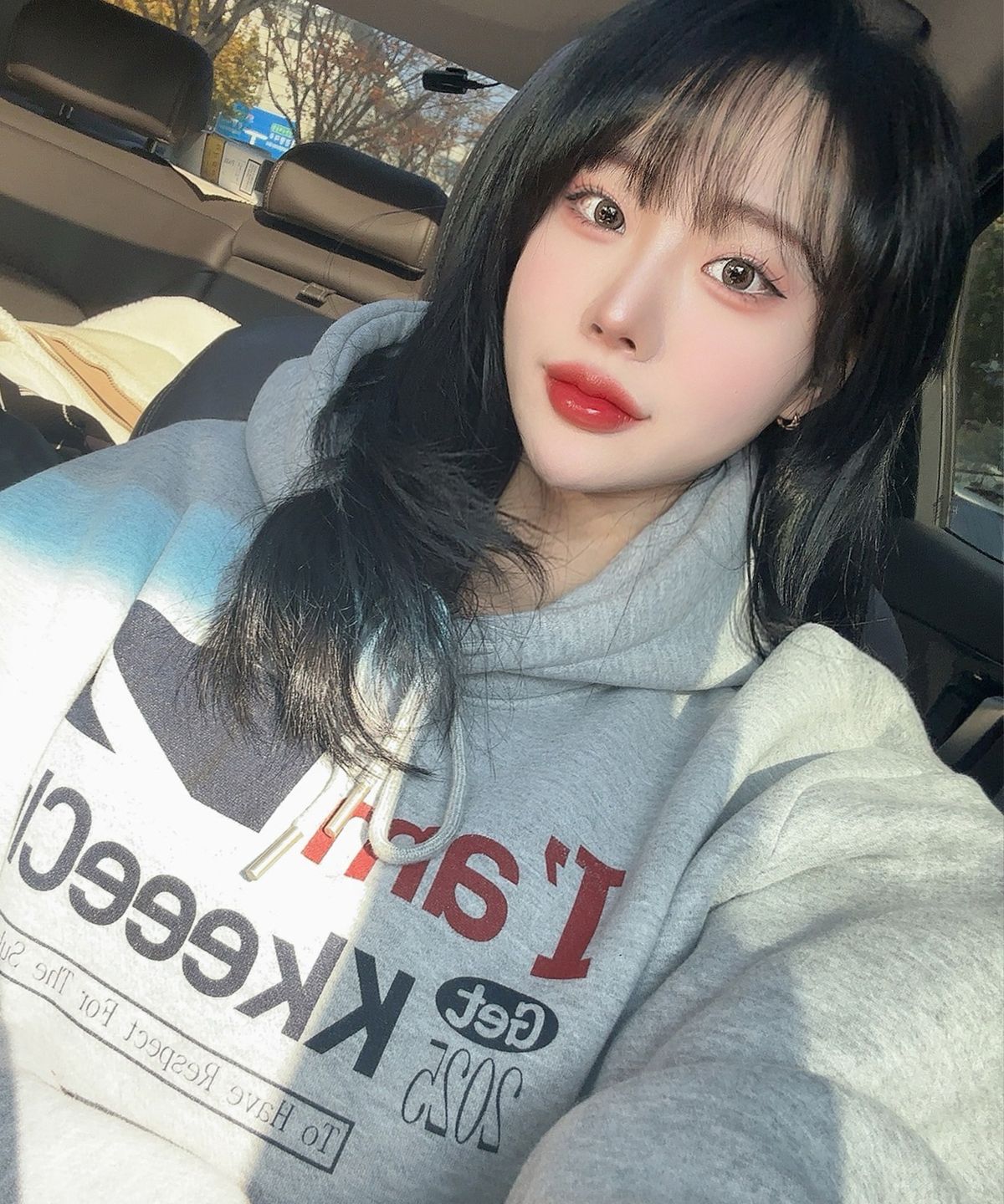 케이케이이이이(KKEEE) [기모선택]오리진 프레젠트 오버핏 후드티[멜란지그레이]