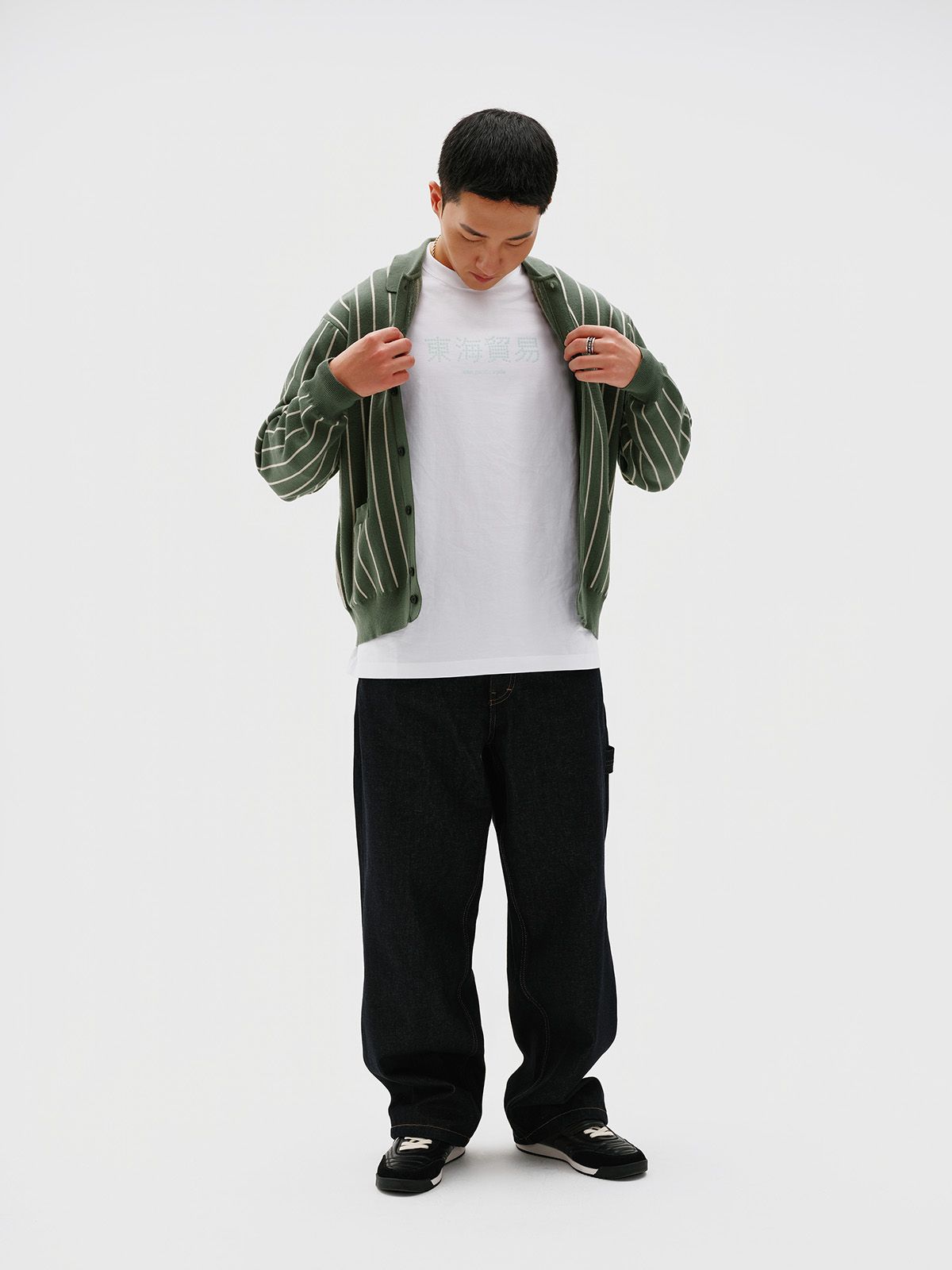 이피티(EPT) COLLAT KNIT CARDIGAN (DARK GREEN)