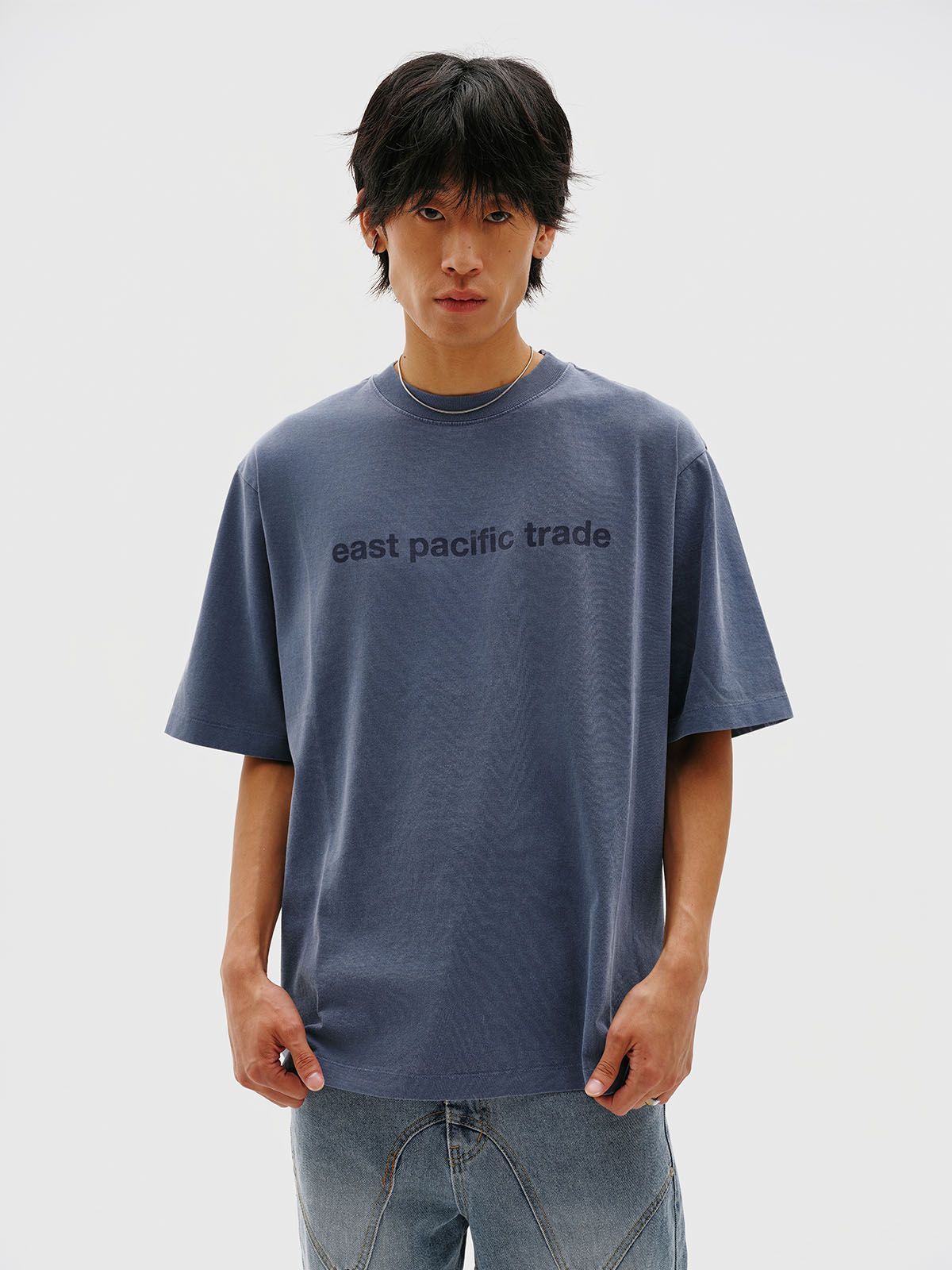이피티(EPT) CLASSIC LOGO PIGMENT DYED T-SHIRT (NAVY)