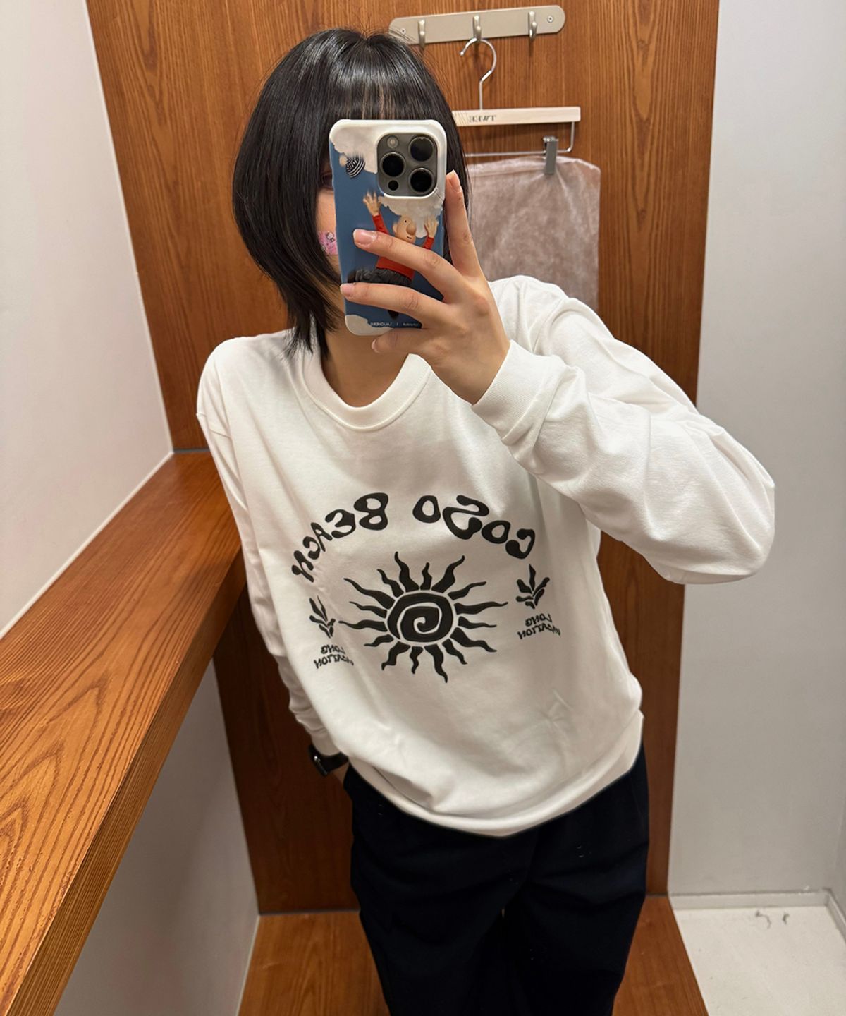 코소(COSO) 비치 아트웍 롱 슬리브 긴팔 (WHITE)