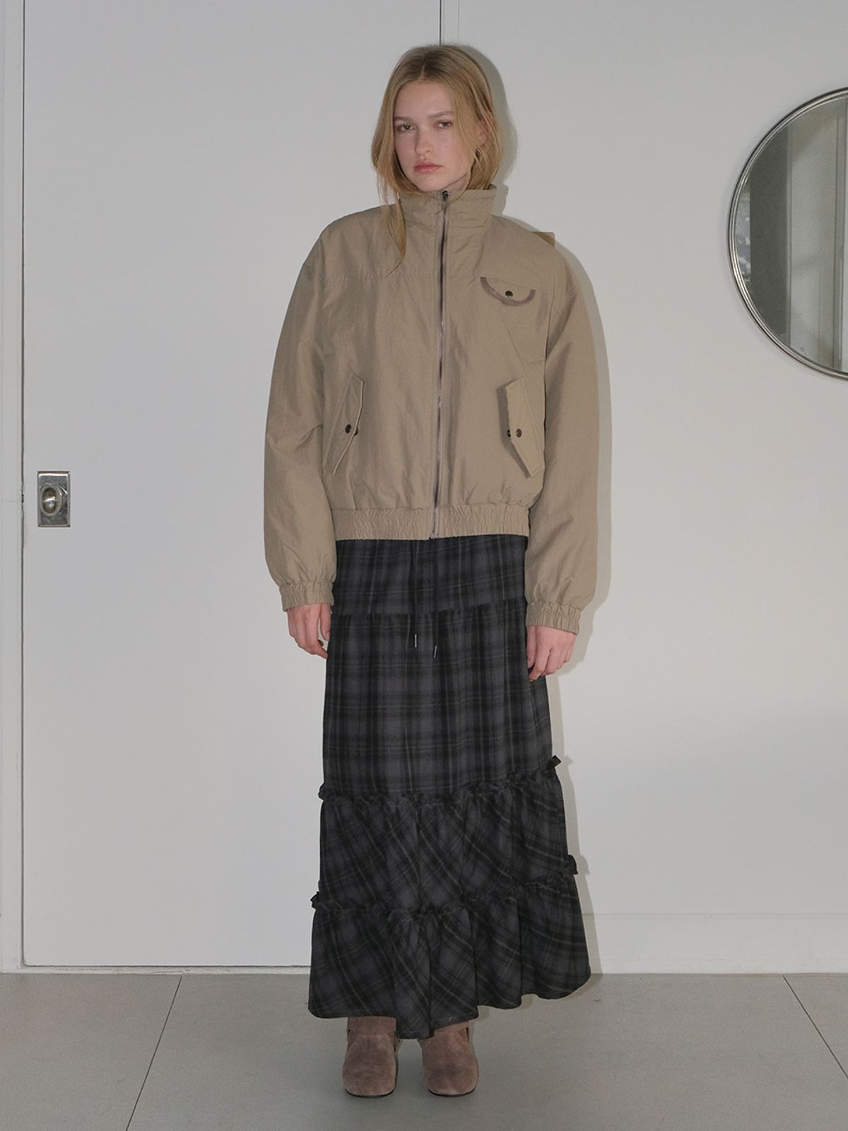 에트몽(ETMON) Pocket Bomber Jacket, Khaki Beige