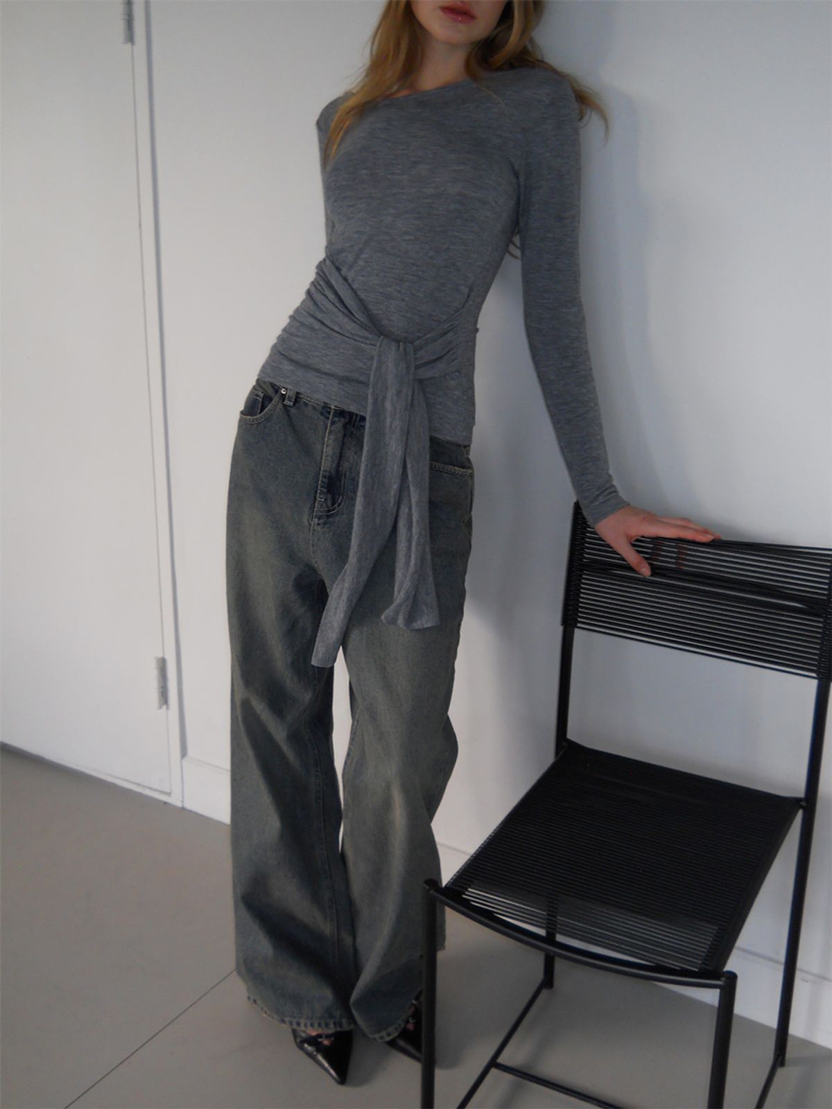 에트몽(ETMON) Damaged Washing Denim Pants, Deep Blue
