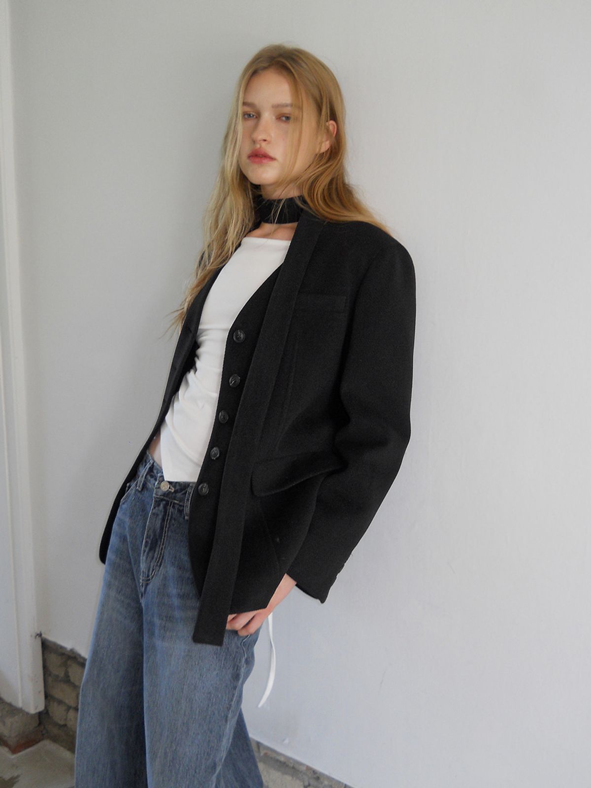 에트몽(ETMON) Straight Denim Pants, Blue