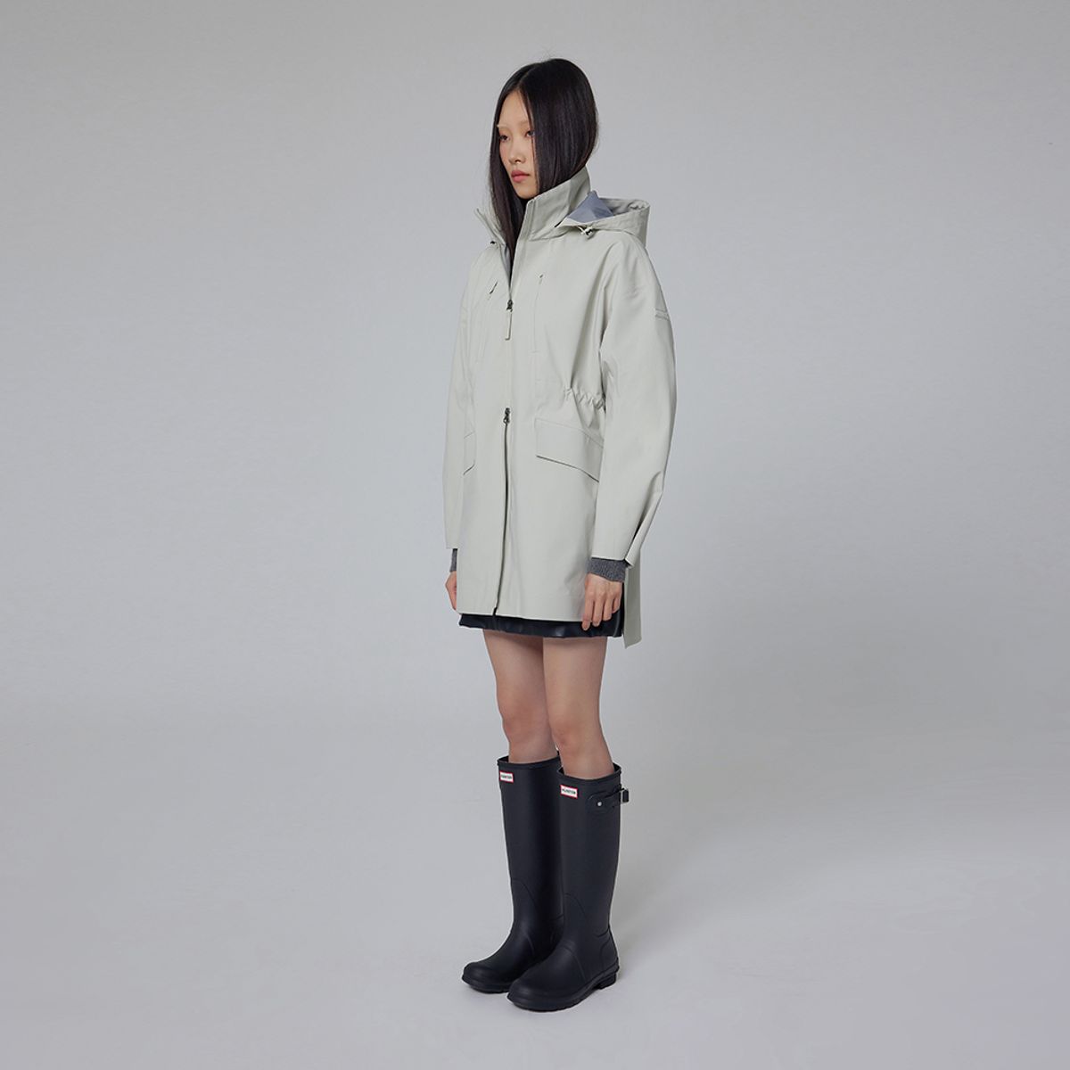 헌터(HUNTER) [WOMEN] 롱 기장 3L 웨더 자켓 - 웜그레이 HDW0003AJZWAG