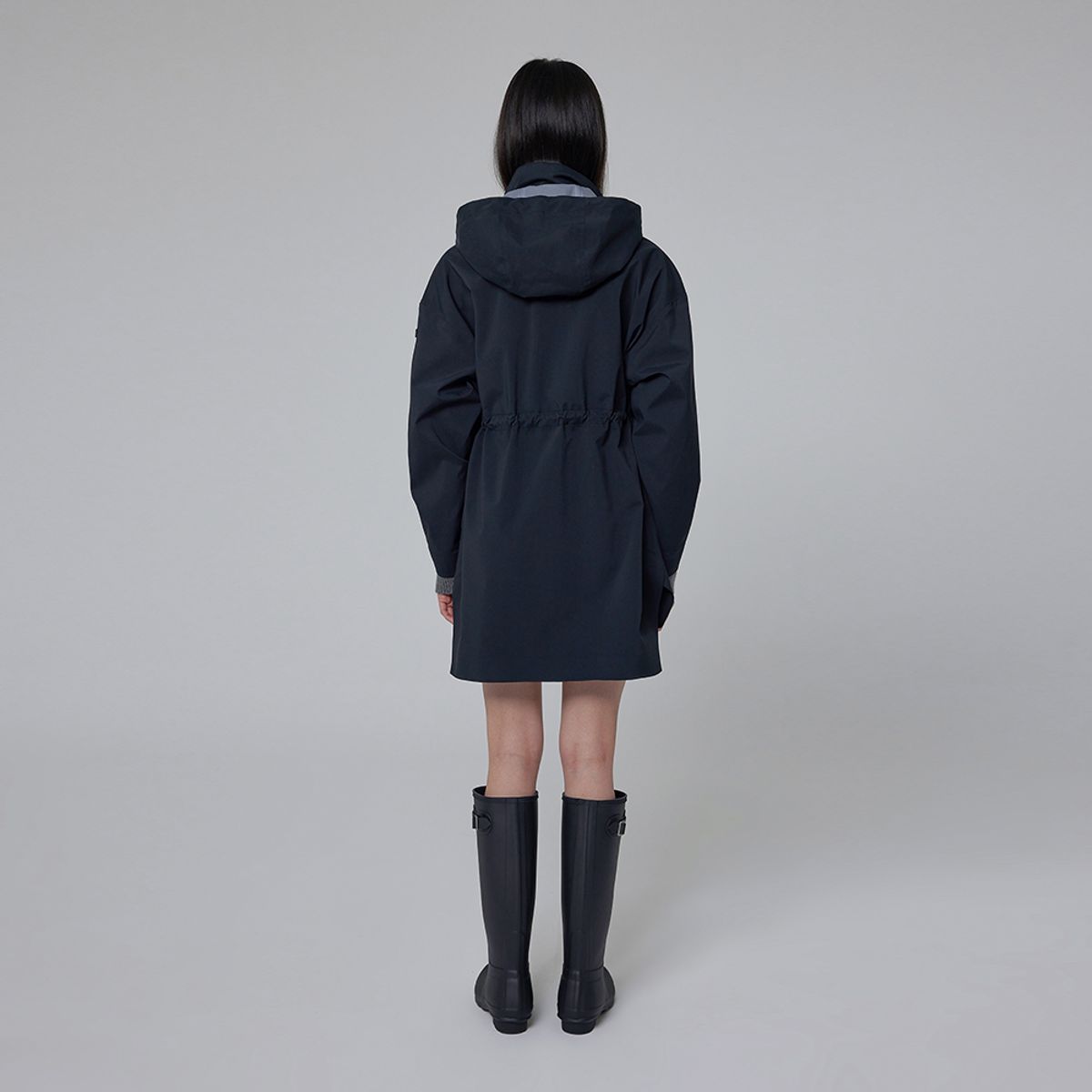 헌터(HUNTER) [WOMEN] 롱 기장 3L 웨더 자켓 - 블랙 HDW0003AJZBLK
