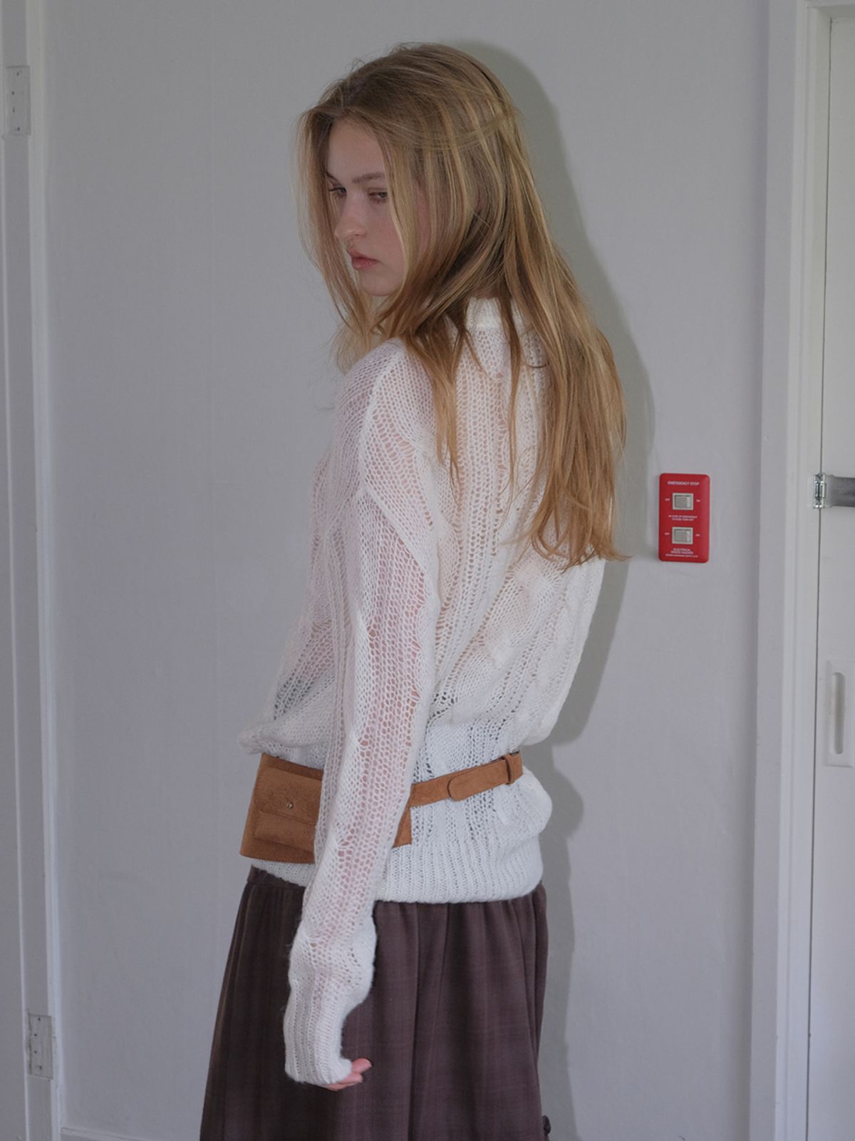 에트몽(ETMON) Hairy Cable Pullover Knit, Ivory