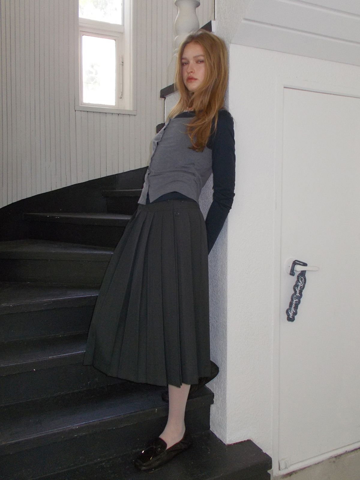 에트몽(ETMON) Multi-Way Pleats Skirt, Charcoal