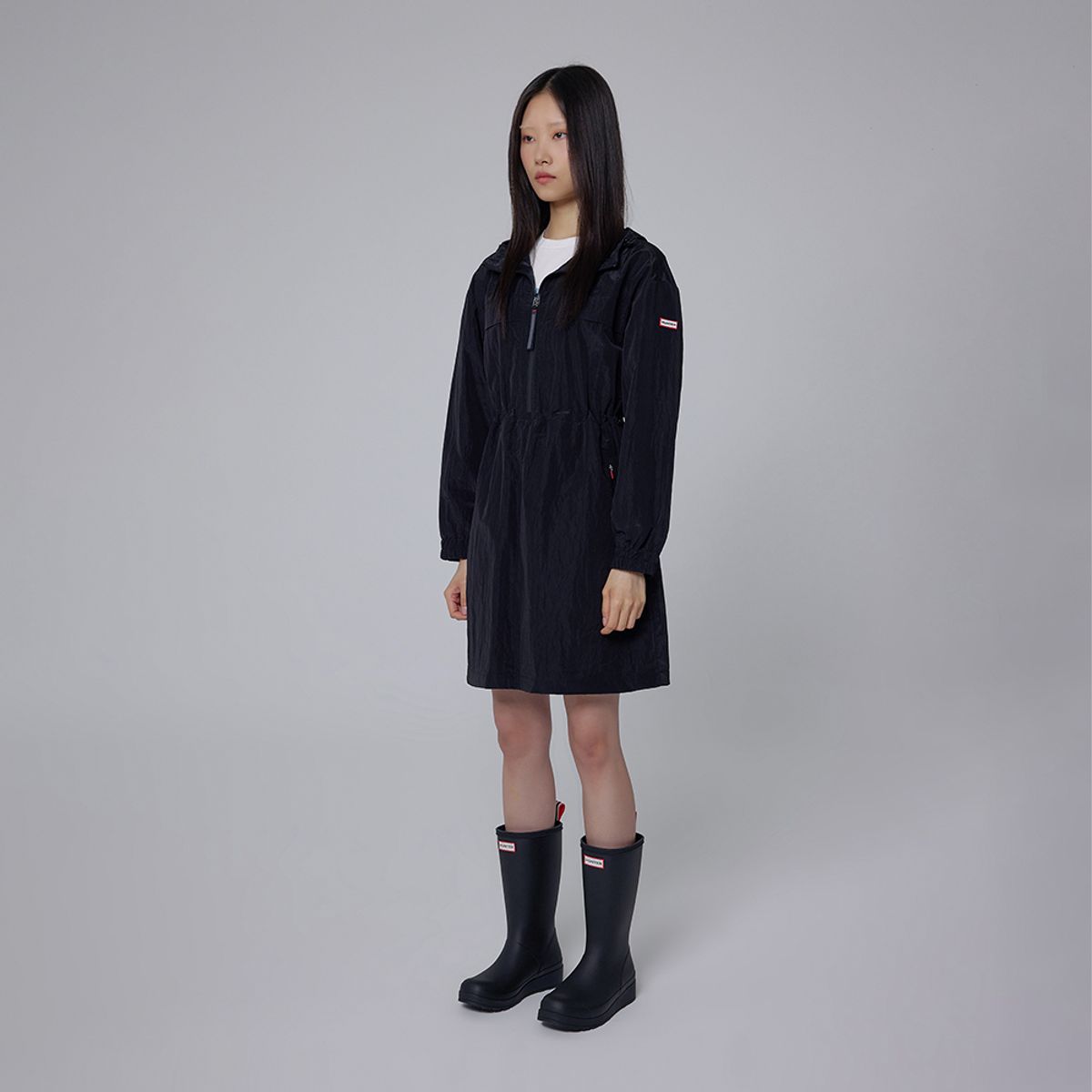 헌터(HUNTER) [WOMEN] 오리지날 우븐 원피스 - 블랙 HDW0001AEZBLK
