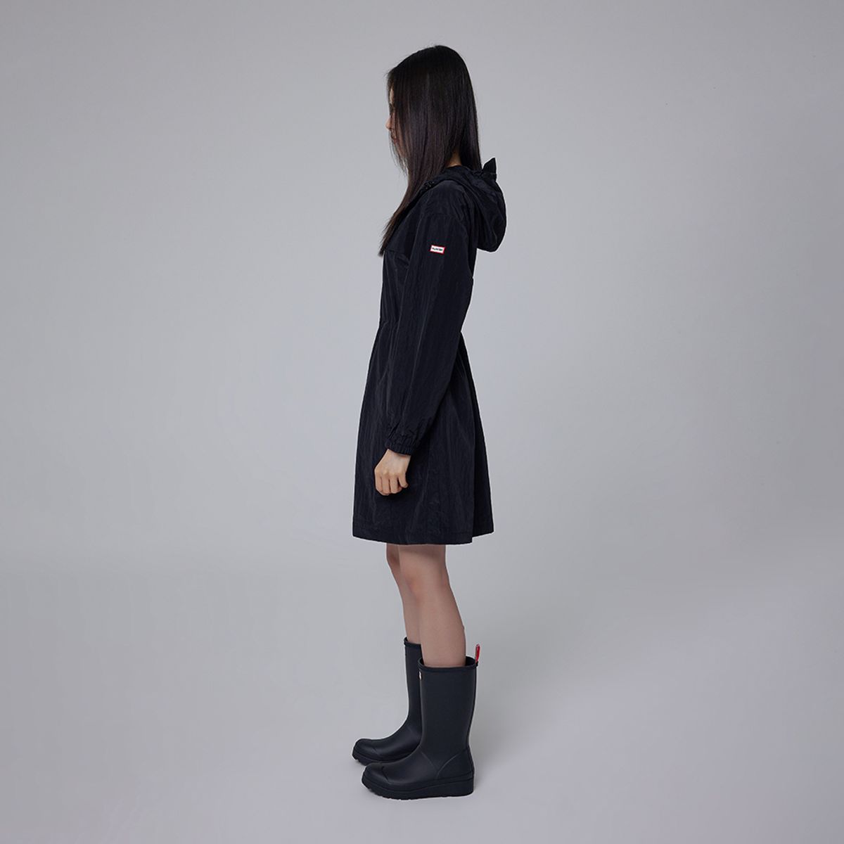 헌터(HUNTER) [WOMEN] 오리지날 우븐 원피스 - 블랙 HDW0001AEZBLK