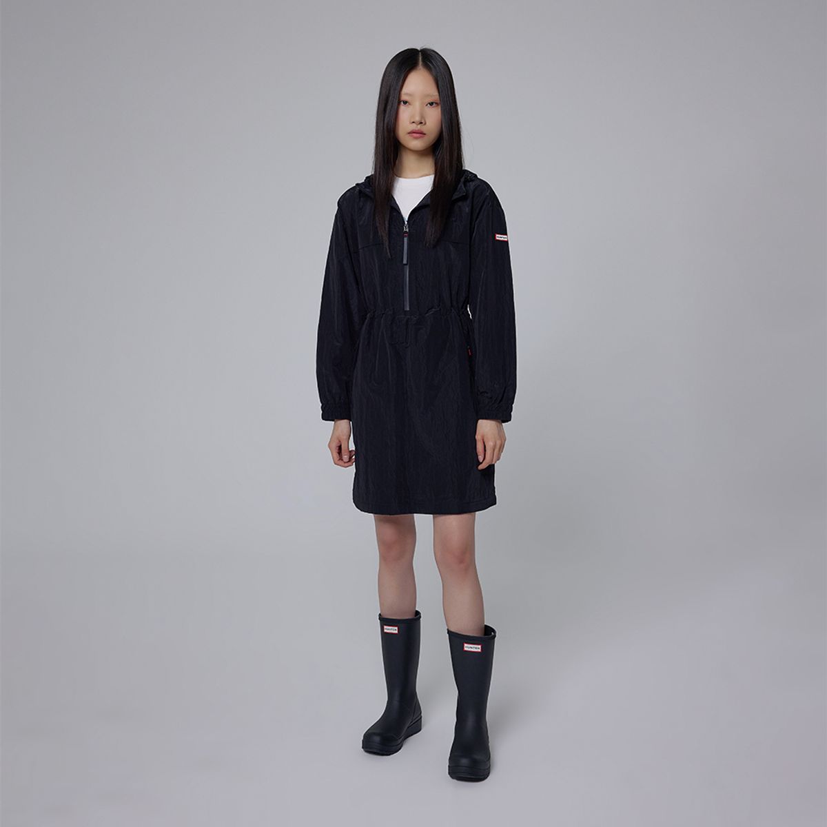 헌터(HUNTER) [WOMEN] 오리지날 우븐 원피스 - 블랙 HDW0001AEZBLK