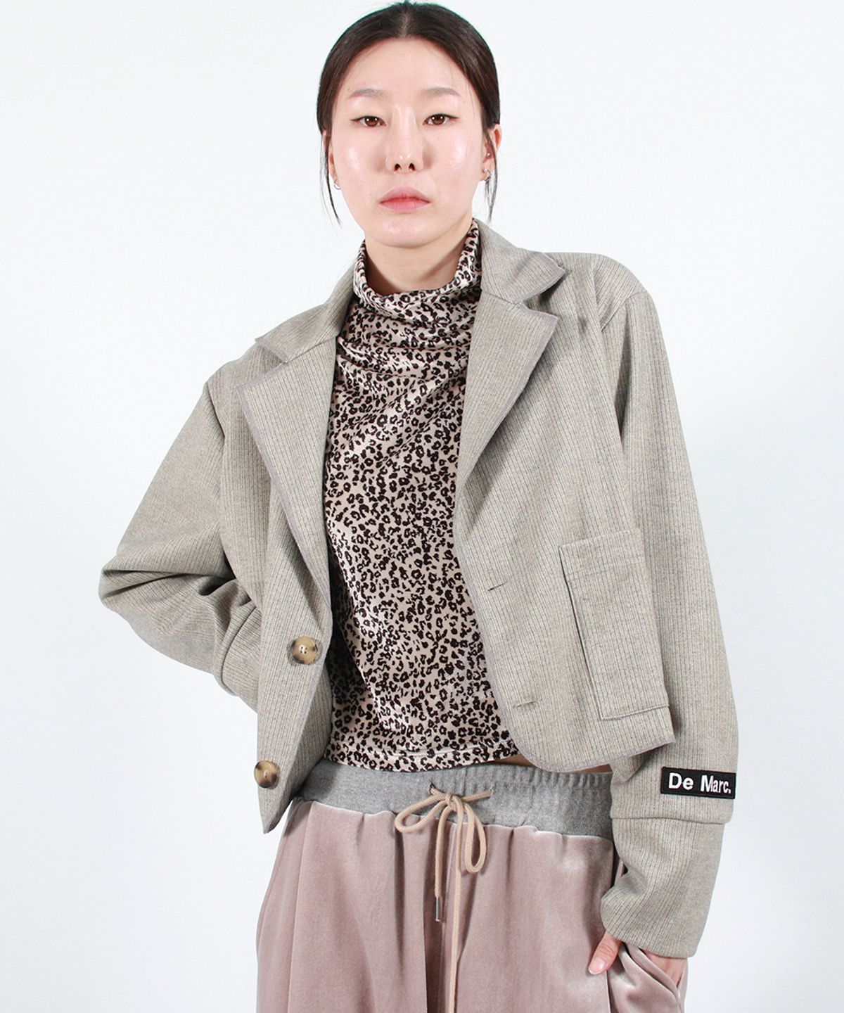 드마크(DEMARC) TAILORED MEDIUM CROP JACKET -  Gray