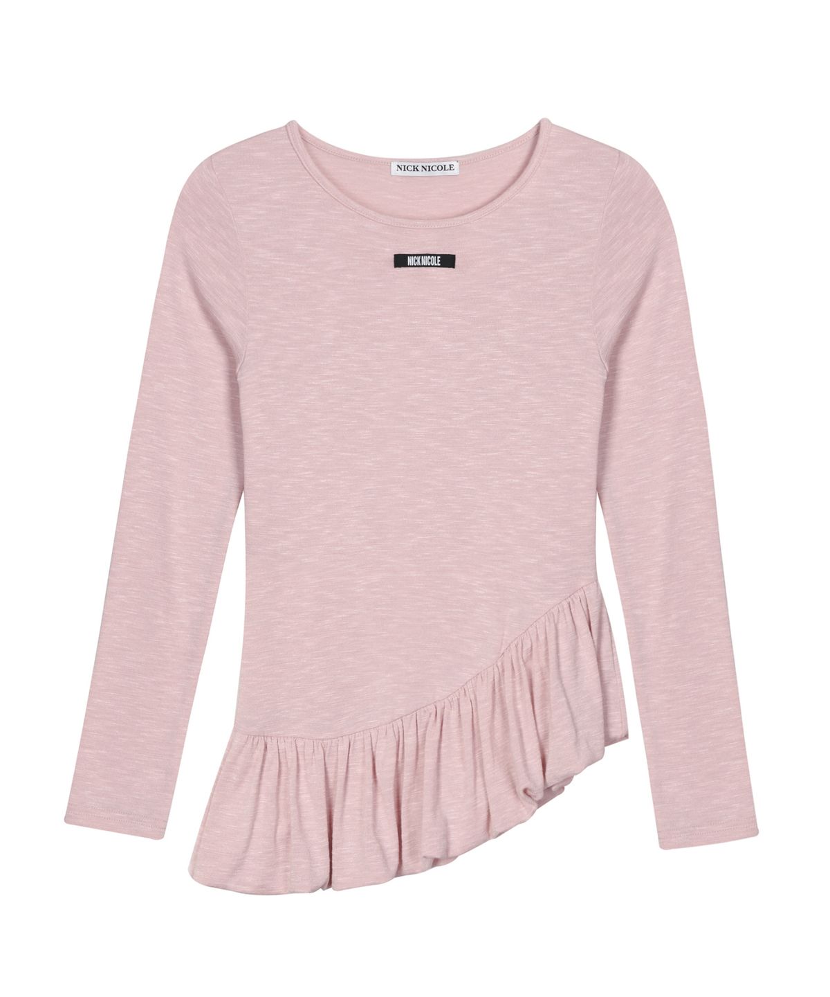 닉앤니콜(NICK&NICOLE) RUFFLE LABEL LONG SLEEVE TOP_PINK