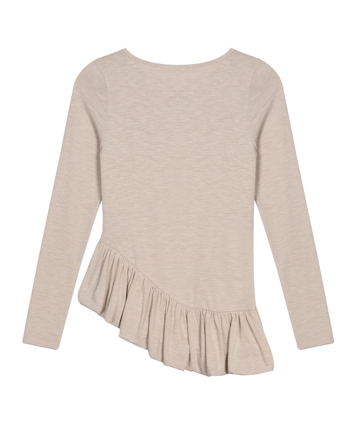 닉앤니콜(NICK&NICOLE) RUFFLE LABEL LONG SLEEVE TOP_BEIGE