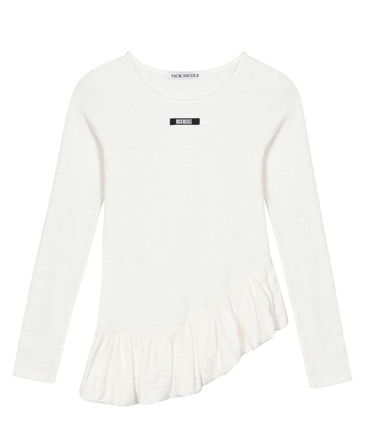 닉앤니콜(NICK&NICOLE) RUFFLE LABEL LONG SLEEVE TOP_IVORY
