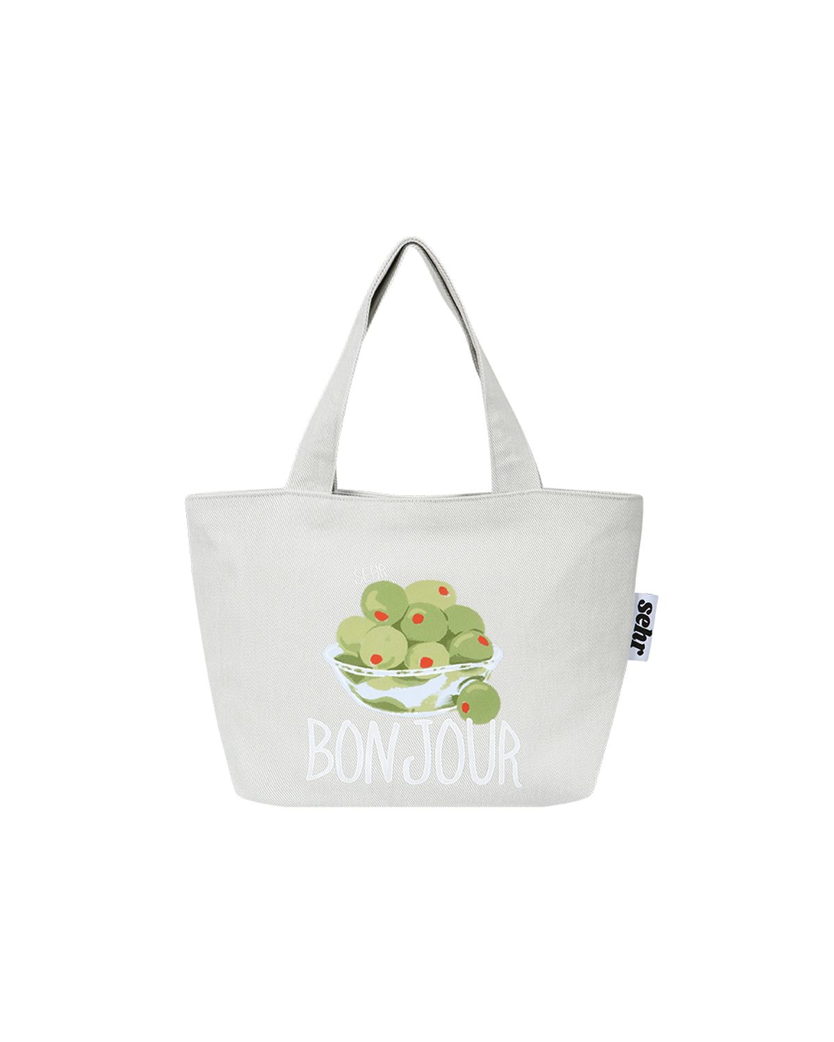 세르(SEHR) Olive Cotton Boat Bag (Light Grey)